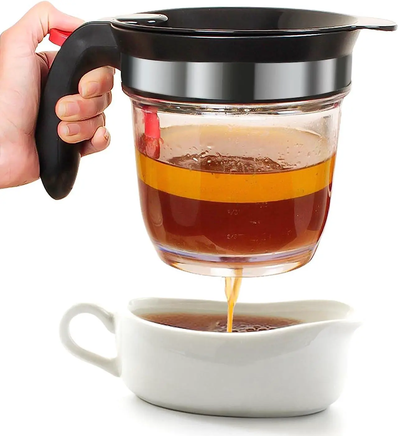 Main image of Vondior Fat Separator With Bottom Release, 4 Cup Gravy Separator for Cooking with Oil Strainer, Kitchen Gadgets Grease Separator Packaged with a 3-in-1 Multifunctional Peeler