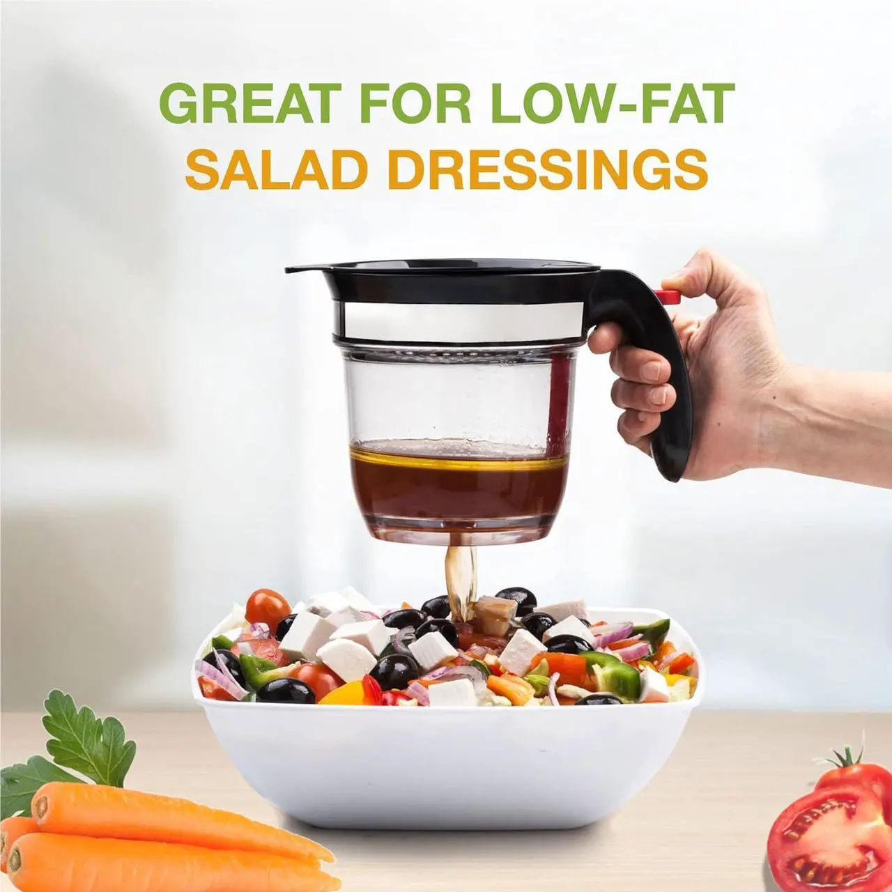 Alt view image 2 of 6 - Vondior Fat Separator With Bottom Release, 4 Cup Gravy Separator for Cooking with Oil Strainer, Kitchen Gadgets Grease Separator Packaged with a 3-in-1 Multifunctional Peeler