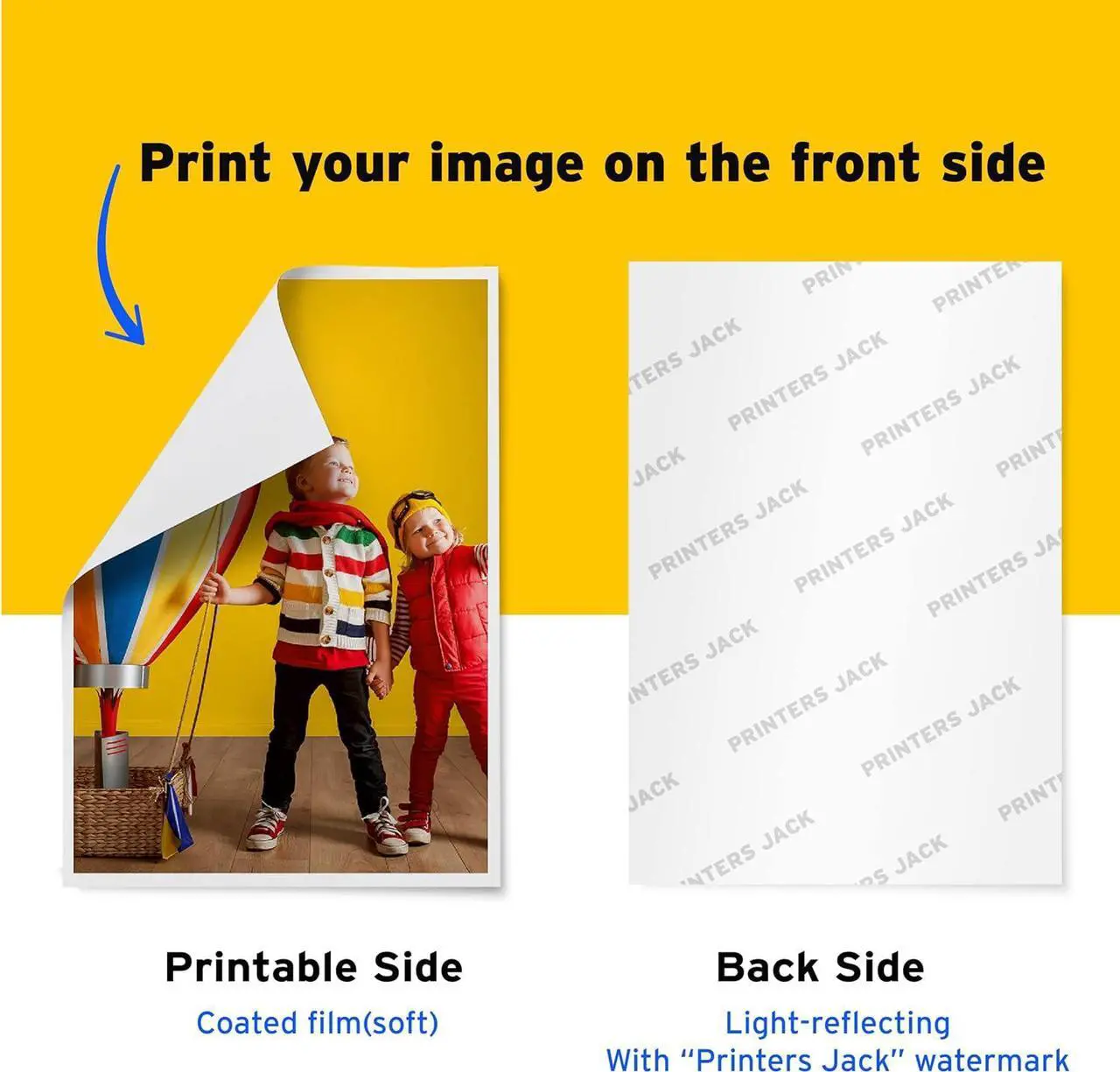 Main image of Printers Jack Water Slide Decal Paper Inkjet Clear 20 Sheets 8.5 x 11 inches Premium Water Slide Transfer Paper Clear Transparent Printable Waterslide Paper for Tumblers, Mugs, Glasses DIY