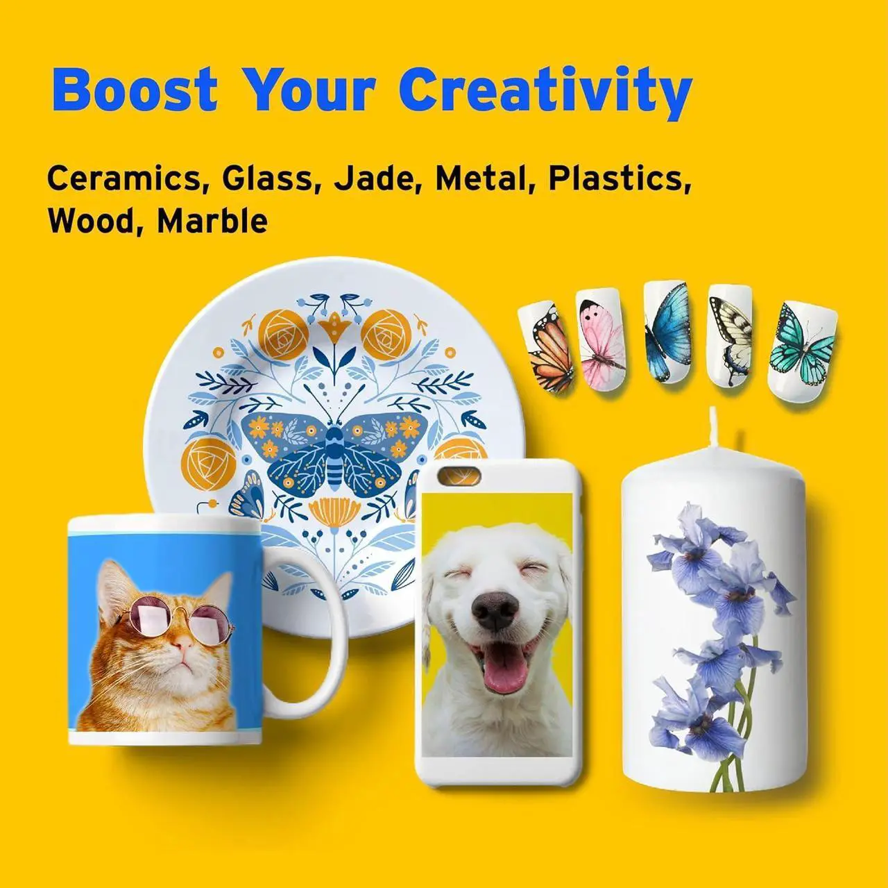 Alt view image 5 of 6 - Printers Jack Water Slide Decal Paper Inkjet Clear 20 Sheets 8.5 x 11 inches Premium Water Slide Transfer Paper Clear Transparent Printable Waterslide Paper for Tumblers, Mugs, Glasses DIY