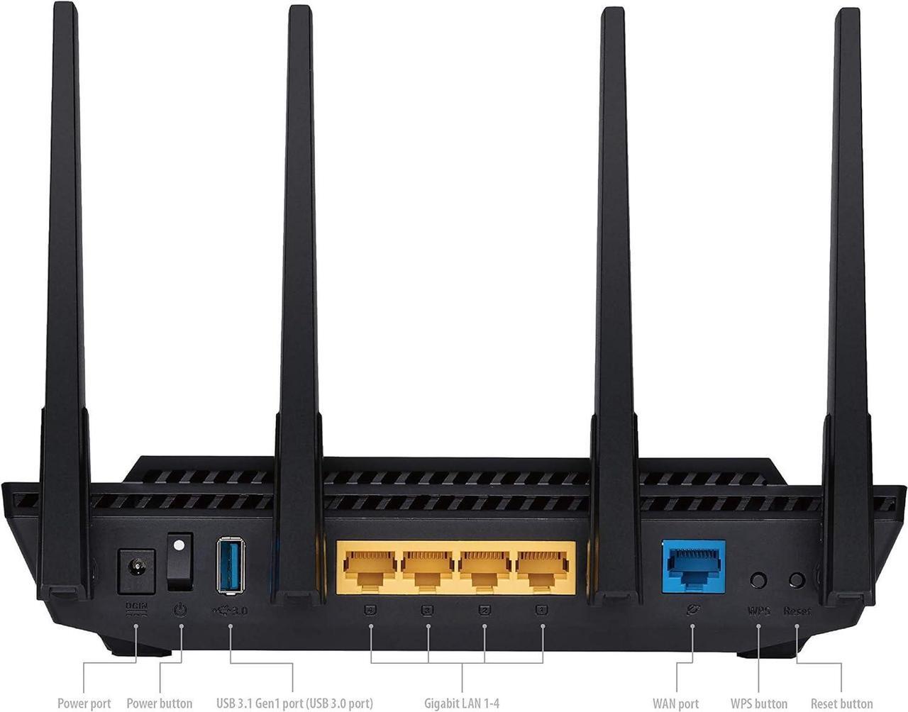 Alt view image 2 of 5 - ASUS - AX3000 DUAL-BAND WIFI 6 WIRELESS ROUTER WITH LIFE TIME INTERNET SECURITY - BLACK