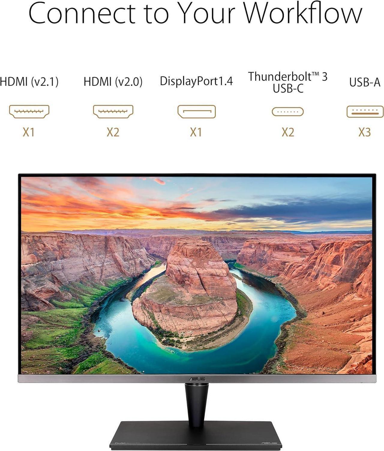 Alt view image 3 of 5 - ASUS ProArt Display 32" 4K HDR Computer Monitor (PA32UCG-K) - UHD (3840 x 2160), Mini-LED IPS, 1600nits, 120Hz, 10-bit, Thunderbolt 3, HDMI2.1, w/Calibrator, Compatible With Laptop & Mac Monitor