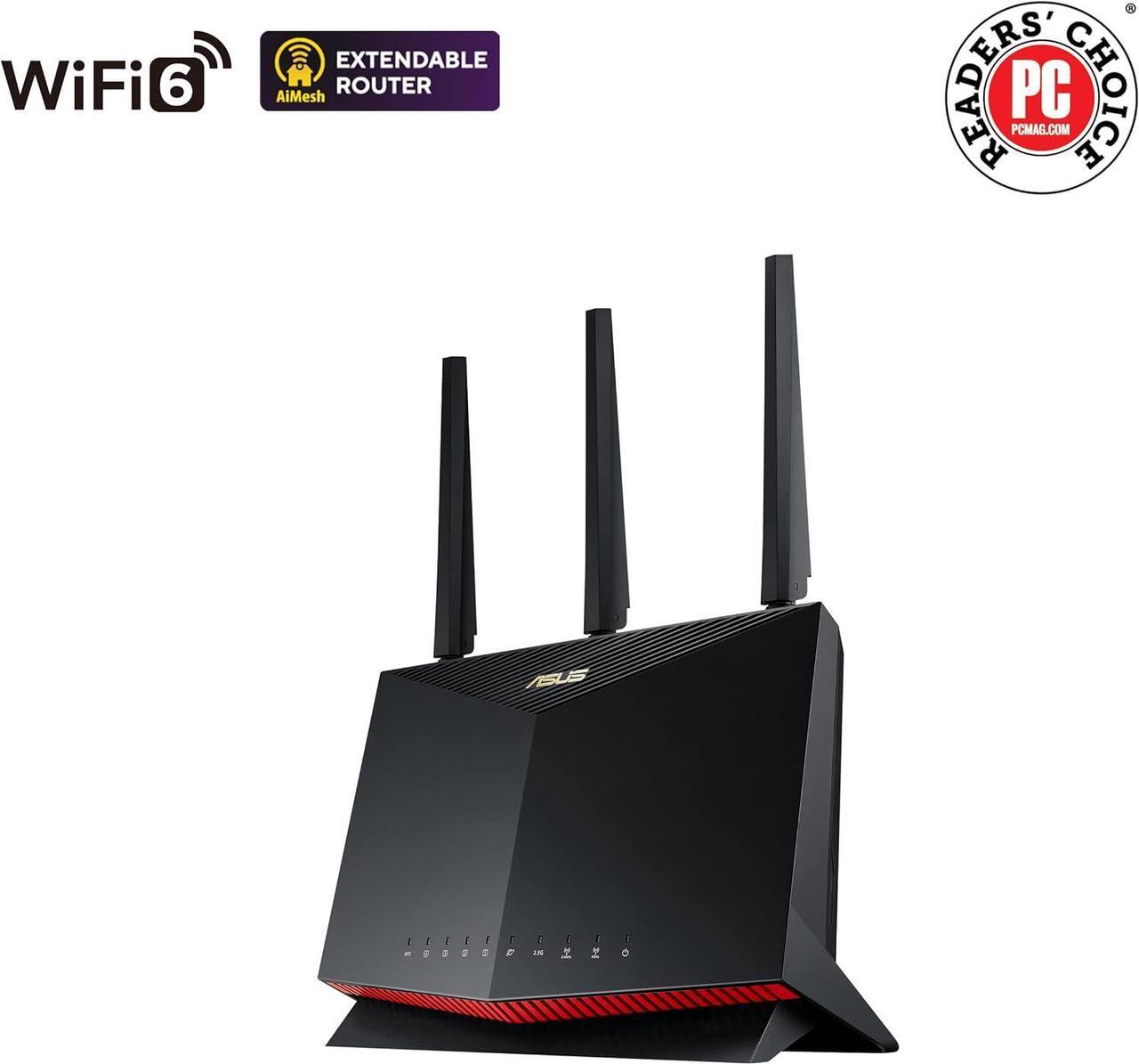 Alt view image 2 of 6 - ASUS RT-AX86U Pro (AX5700) Dual Band WiFi 6 Extendable Gaming Router, 2.5G Port, Gaming Port, Mobile Game Mode, Port Forwarding, Subscription-Free Network Security, VPN, AiMesh Compatible