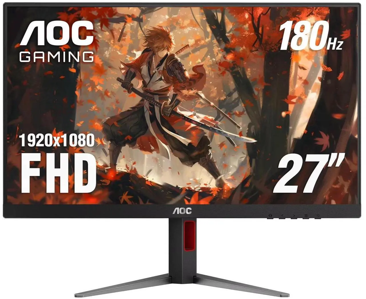AOC C27G4X 27-Inch Curved Gaming Computer Monitor, FHD 1920x1080, 180Hz, FreeSync, HDR10, VA Panel, 0.5ms Response