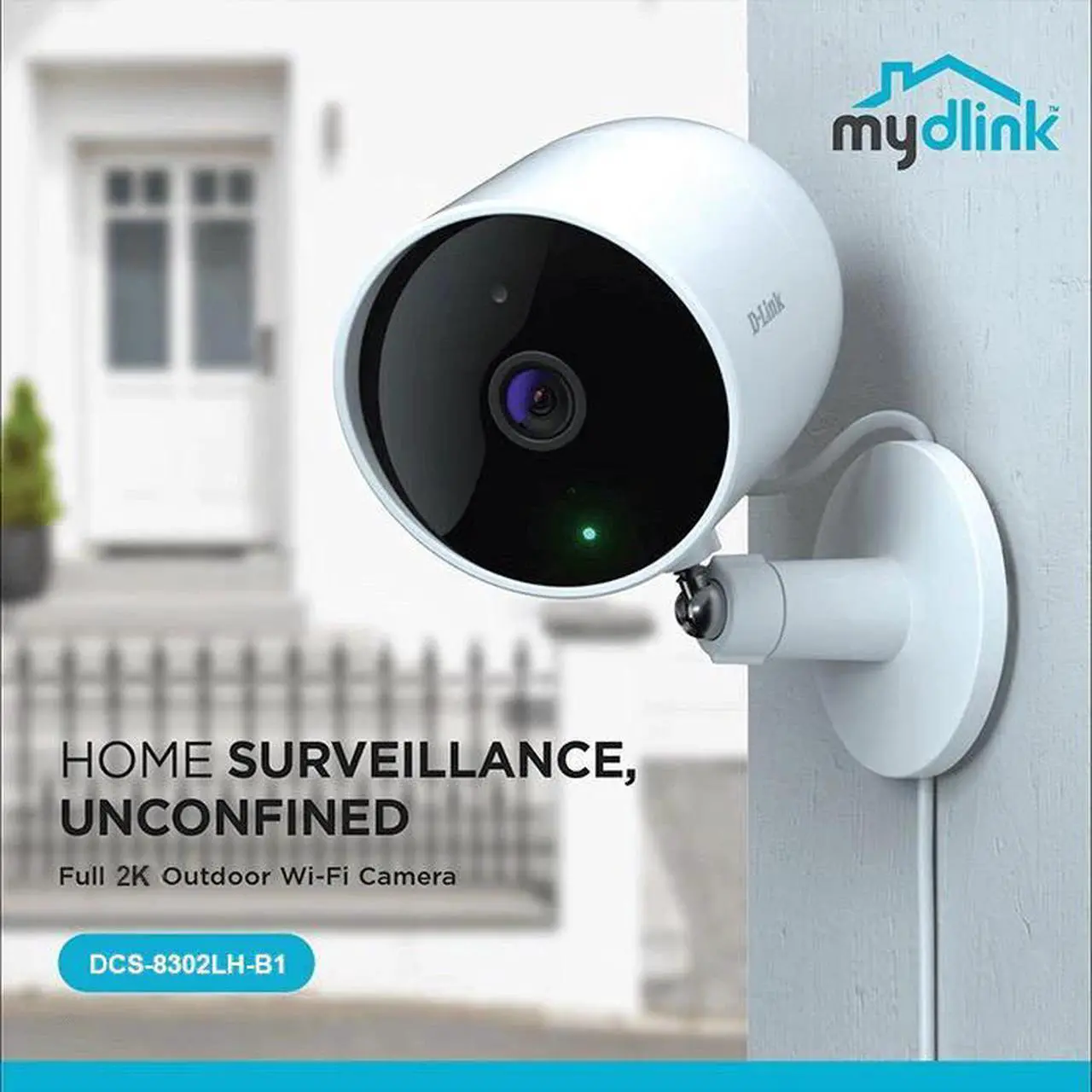 Alt view image 2 of 6 - D-Link 2K Indoor/Outdoor Wi-Fi Camera w/1296p, Sound & Motion Detection, 2-Way Audio, Cloud & Local Recording, Night Vision (DCS-8302LH-B1)