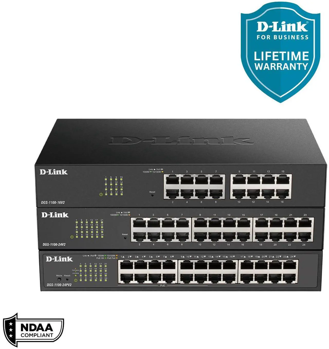 Alt view image 6 of 6 - D-Link 16-Port Gigabit Smart Managed Switch | Web Managed | Cable Diagnostics | NDAA Compliant - (DGS-1100-16V2)