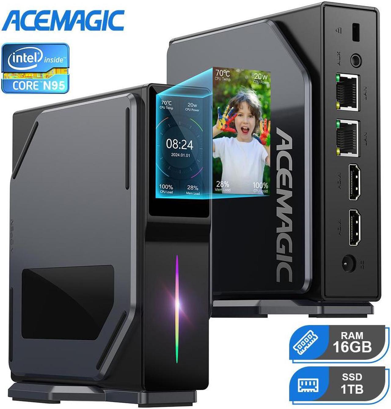Main image of ACEMAGIC Mini PC, S1 Intel 12th Gen Alder Lake-N95 (up to 3.40GHz, 20W TDP) Mini Computers, 16GB DDR4 1TB PCIe SSD Mini PC, Mini Desktop Computer Support 4K/WiFi6/BT5.2 for Home Office