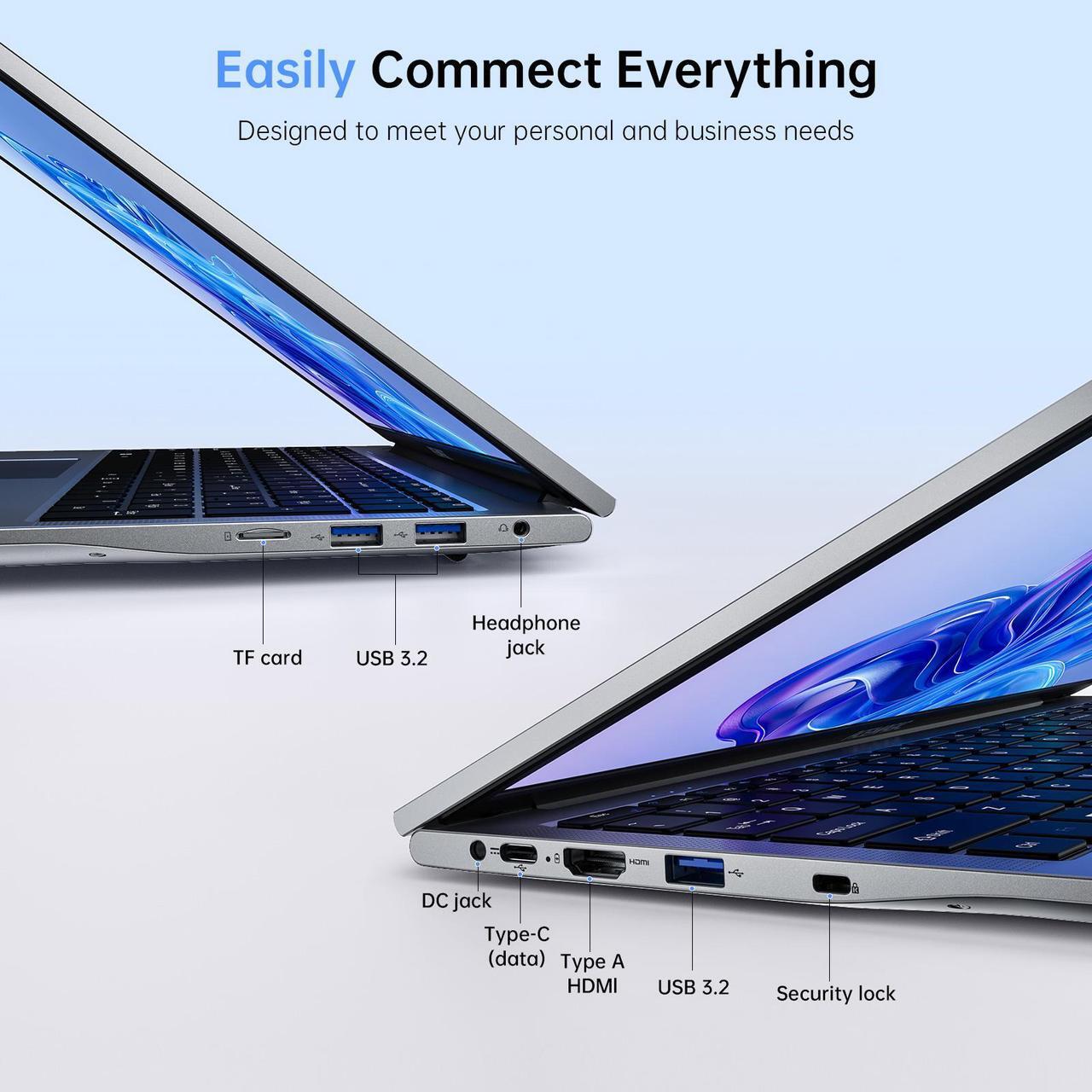Alt view image 4 of 7 - ACEMAGIC Laptop Computer, 16GB DDR4 512GB SSD, 17.3 Inch Laptop with Intel Quad-Core N97(Up to 3.6GHz), Metal Shell, BT5.0, 5G WiFi, USB3.2, Type_C, Webcam, Long Battery Life, 180° Open Angle