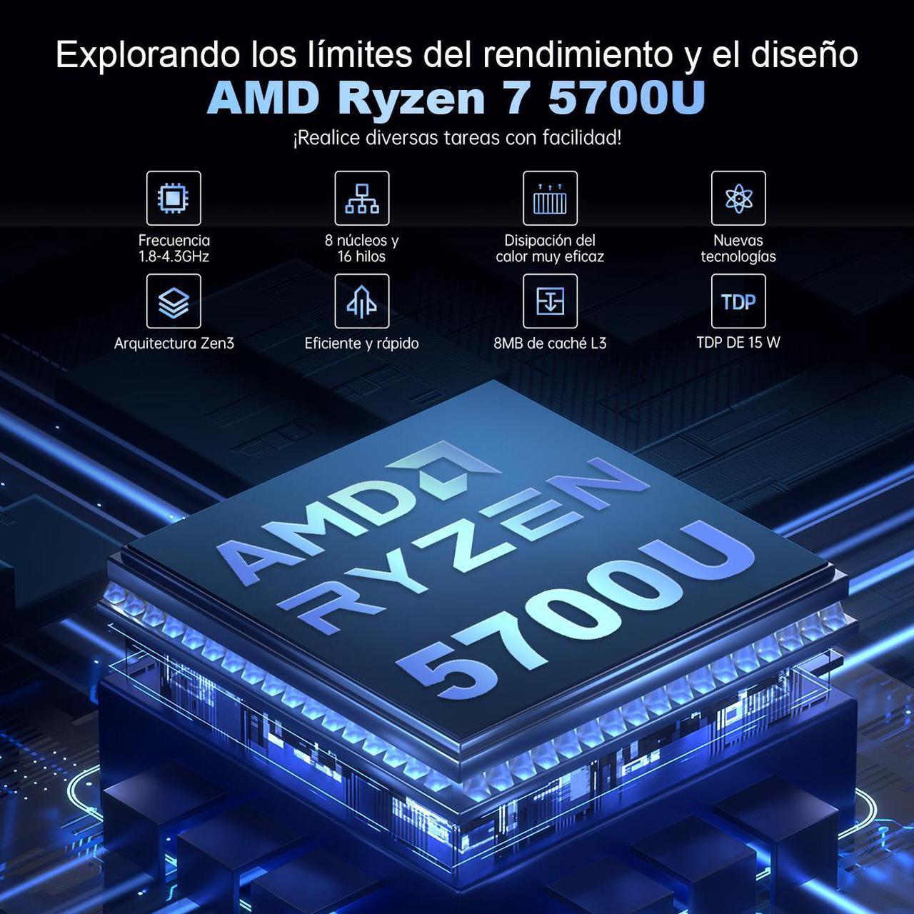 Alt view image 2 of 7 - ACEMAGIC Gaming Laptop 15.6-in AMD Ryzen 7 5700U(8C/16T), Radeon RX Vega 8 Graphics,15.6 FHD Display,16GB RAM 512GB NVMe SSD Laptop Computer with Backlit KB,Type_C (Full Function),WiFi 6, 53Wh Battery