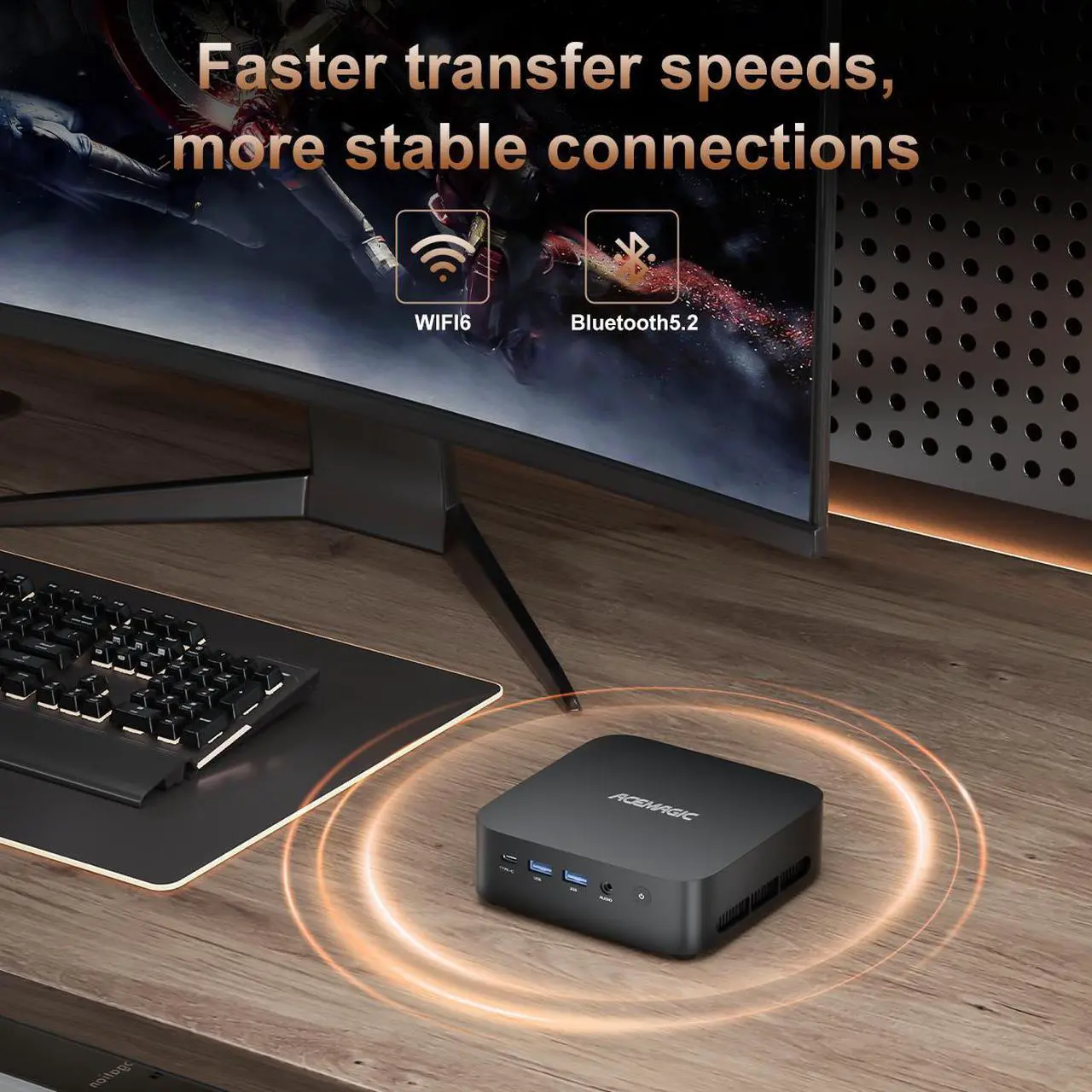 Alt view image 6 of 7 - ACEMAGIC Mini Gaming PC ,AMD Ryzen 5 7430U 8T/16C 32GB DDR4 512GB NVME SSD Mini Desktop Computer,Windows 11 Pro Mini PC Gaming WiFi6/BT5.2,4K UHD/RGB Lights/3 Adjustable Mode,Display for Business
