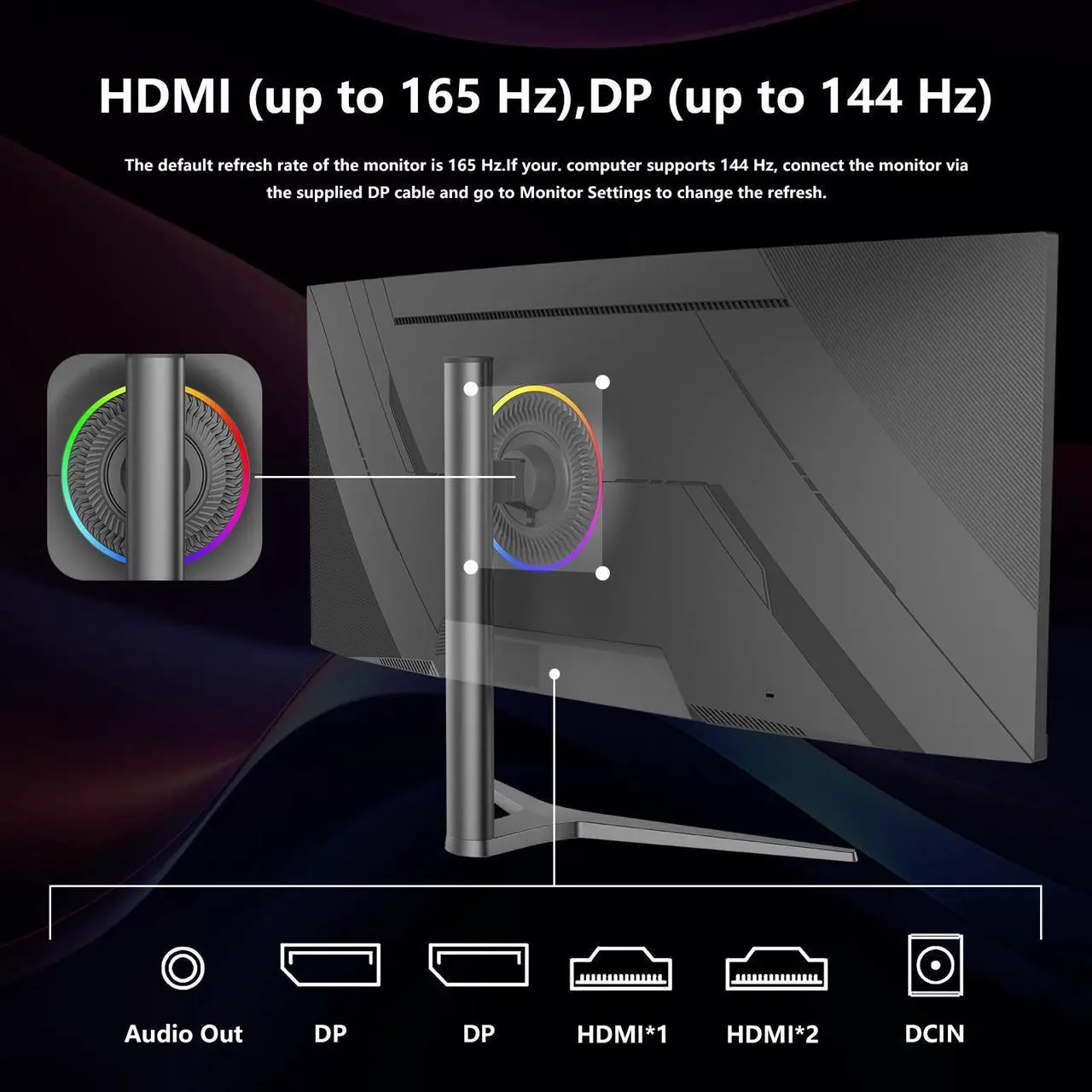 Alt view image 7 of 7 - Sealan  38 inch 4K Ultrawide Curved Gaming Monitor, 144Hz Refresh Rate, 3840 x 1600 WQHD , IPS, NVIDIA G-SYNC Ultimate, 1ms Response Time, 2500R Curvature, VESA Display HDR 600