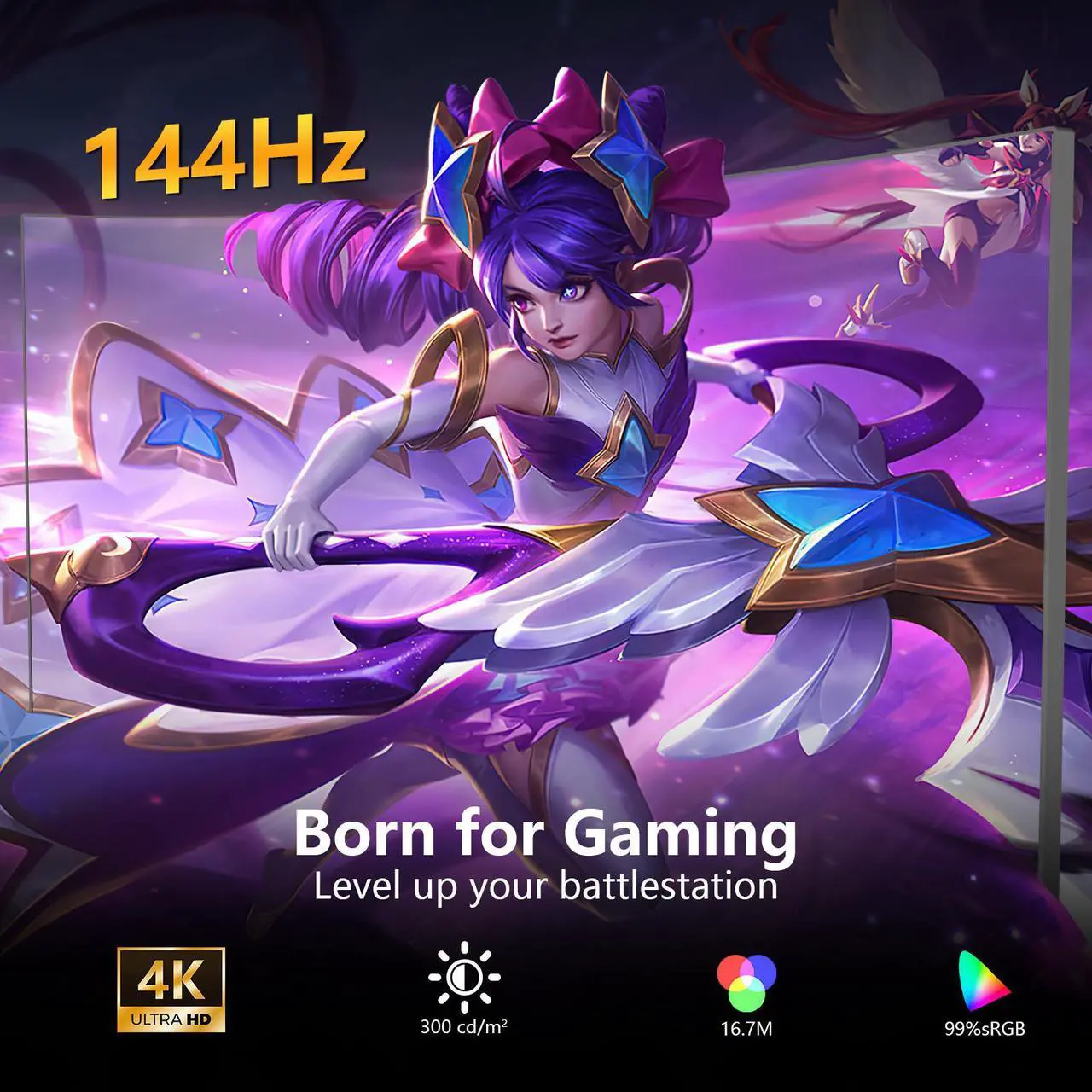 Alt view image 4 of 7 - Sealan  38 inch 4K Ultrawide Curved Gaming Monitor, 144Hz Refresh Rate, 3840 x 1600 WQHD , IPS, NVIDIA G-SYNC Ultimate, 1ms Response Time, 2500R Curvature, VESA Display HDR 600