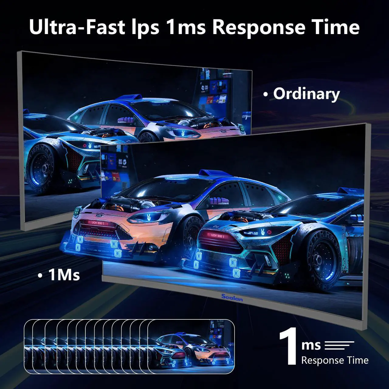 Alt view image 5 of 7 - Sealan  38 inch 4K Ultrawide Curved Gaming Monitor, 144Hz Refresh Rate, 3840 x 1600 WQHD , IPS, NVIDIA G-SYNC Ultimate, 1ms Response Time, 2500R Curvature, VESA Display HDR 600
