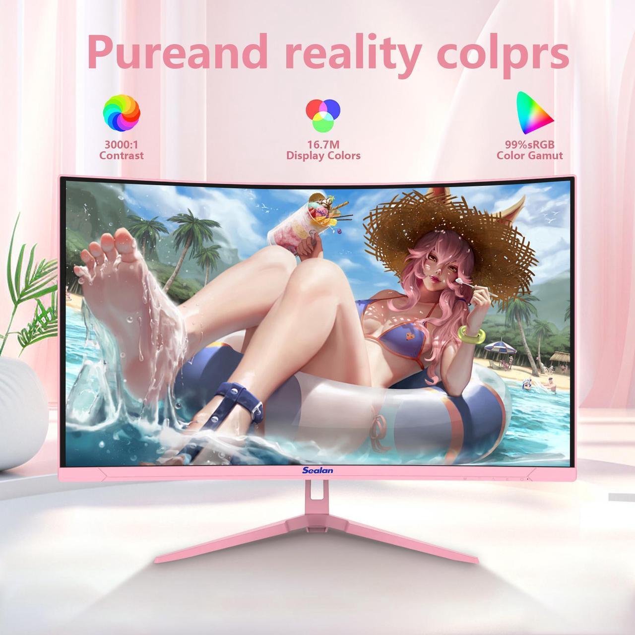 Alt view image 2 of 7 - Sealan 27 inch Curved Gaming Monitor 2K 165Hz Full QHD 1440P 1800R LED Computer Monitor Display with FreeSync & Eye-Care Technology, Support VESA, DP, HDMI Port IPS Screen for Gaming Home Office