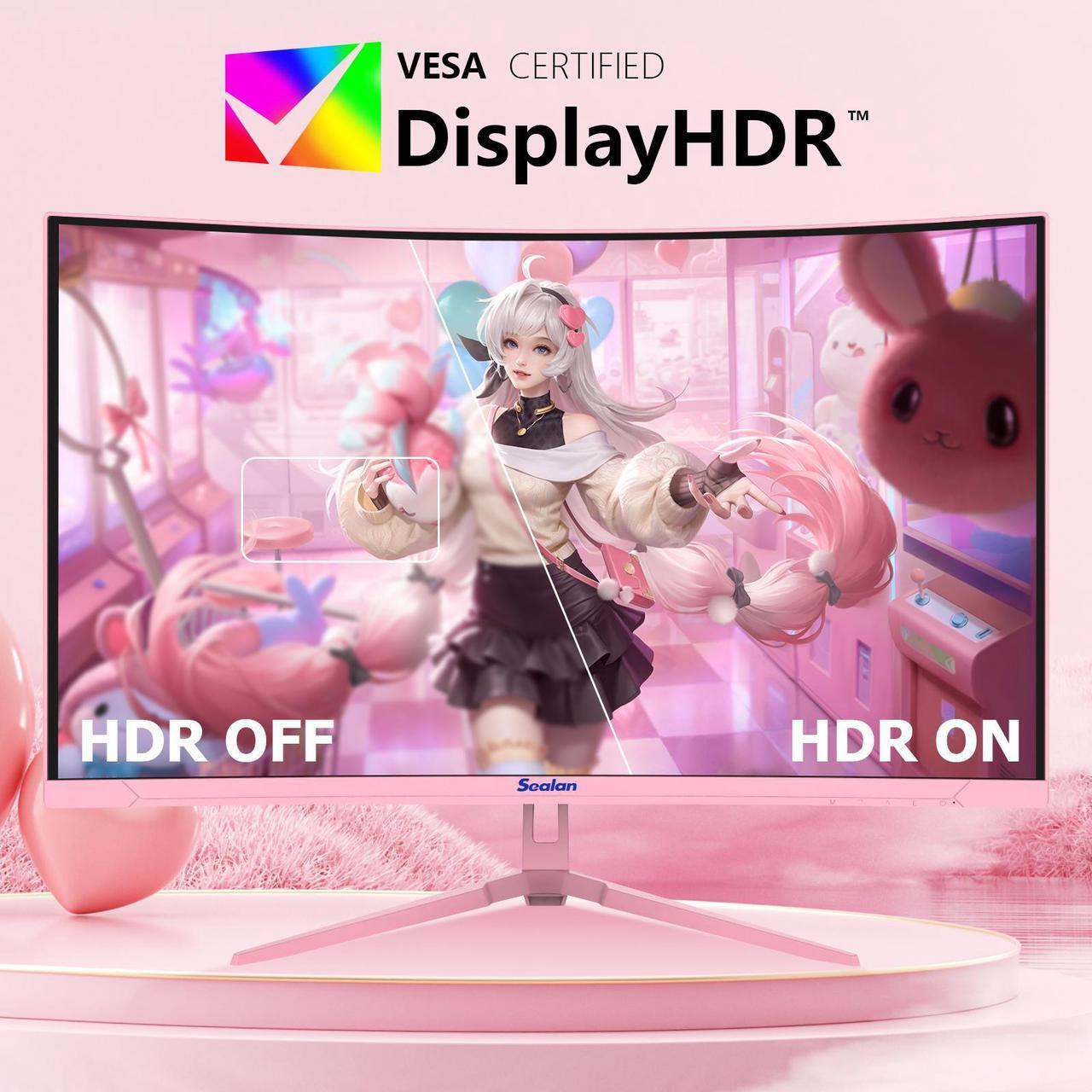 Alt view image 6 of 7 - Sealan 27 inch Curved Gaming Monitor 2K 165Hz Full QHD 1440P 1800R LED Computer Monitor Display with FreeSync & Eye-Care Technology, Support VESA, DP, HDMI Port IPS Screen for Gaming Home Office