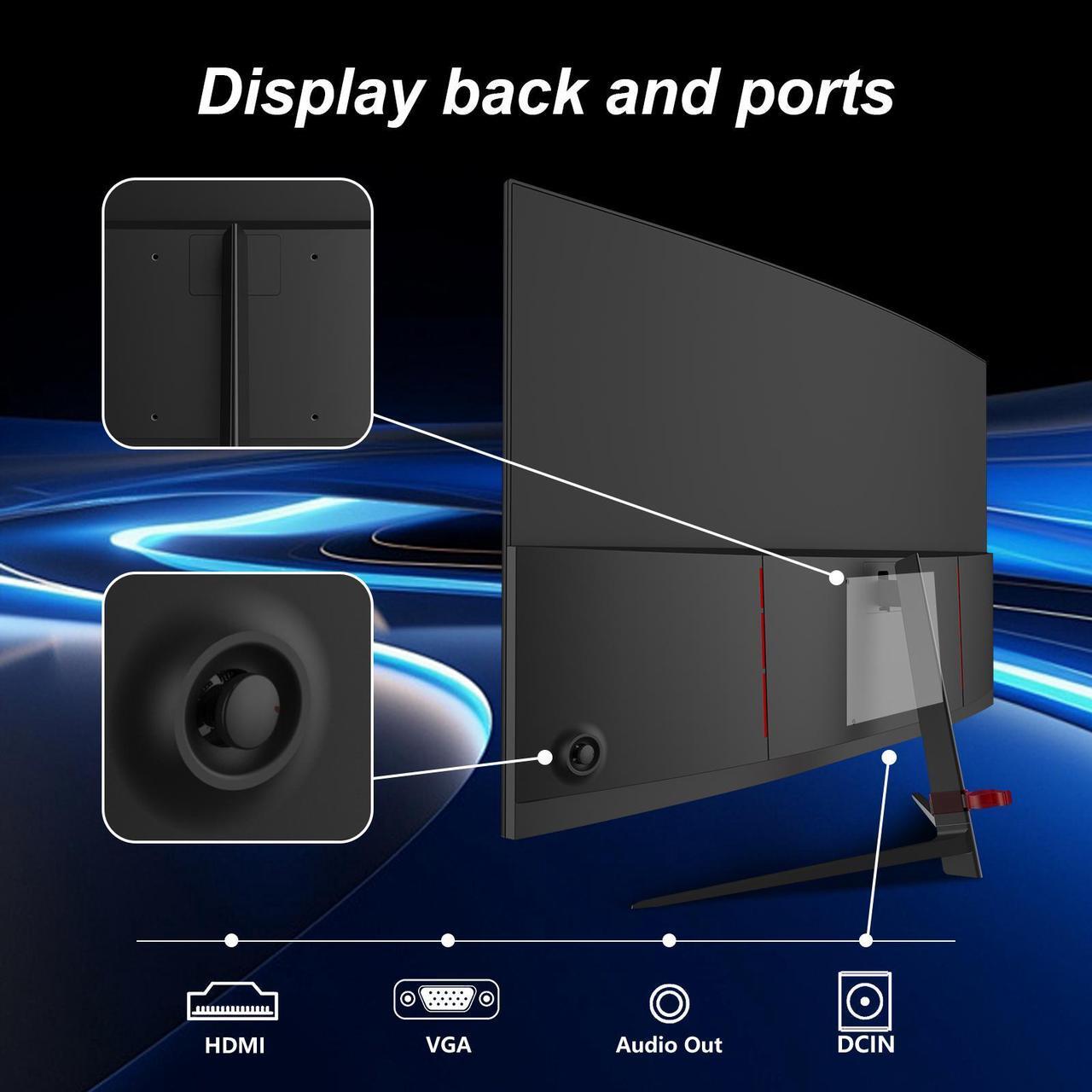 Alt view image 6 of 7 - Sealan 27 inch Curved Gaming Monitor 75Hz Full HD 1080P 1800R LED Computer Monitor Display with FreeSync & Eye-Care Technology, Support VESA, DP, HDMI Port VA Screen for Gaming Home Office