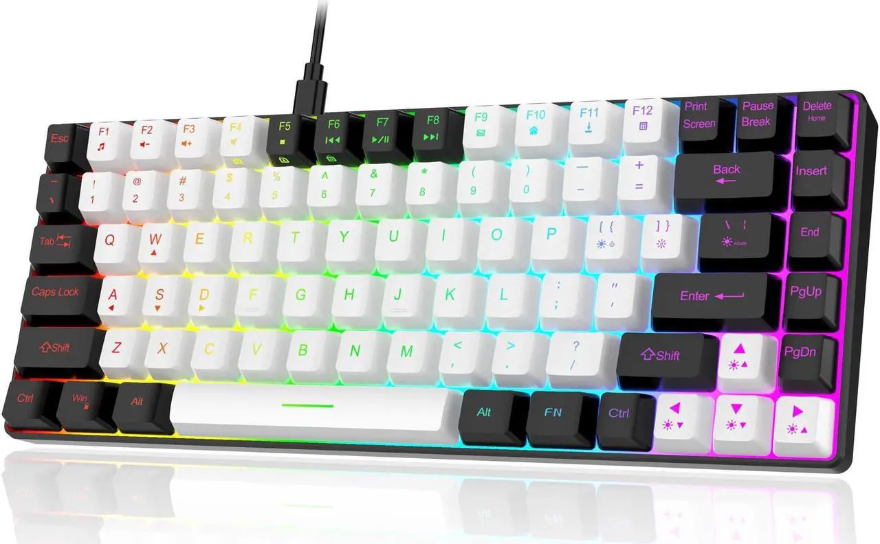 Main image of 7KEYS TKL Wired Gaming Keyboard 84 Keys, RGB Backlight and Quiet key caps for gaming, Ultra Portable, Mechanical Feeling, Detachable and Stable Type-C Cable for Desktop PC Computer,Laptop Mac Layout