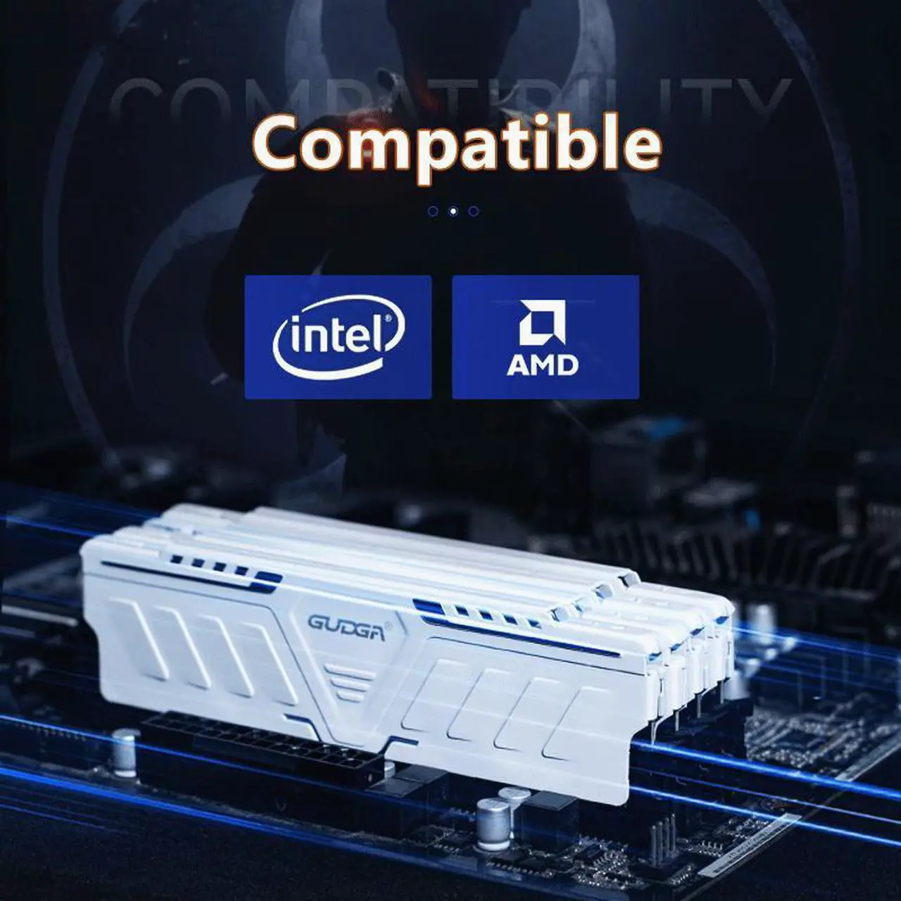 Alt view image 3 of 7 - GUDGA DDR4 8GB 3200MHz 1.35V 288-Pin Desktop Memory RAM for Computer Hardware