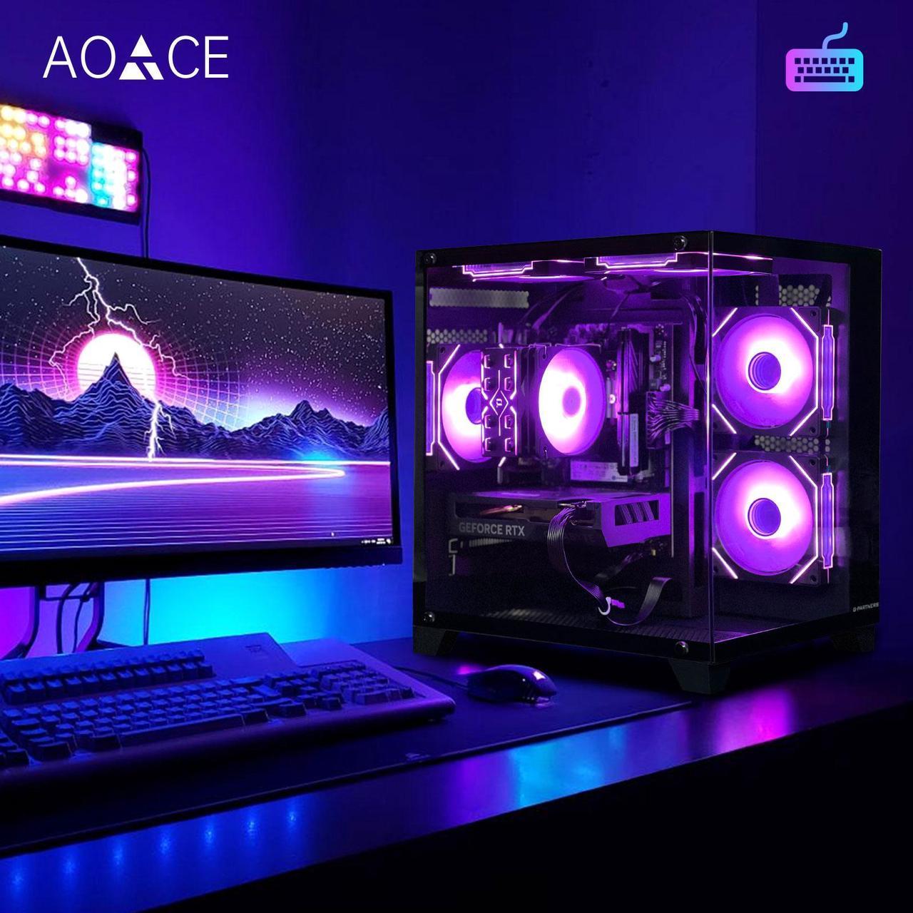 Alt view image 5 of 7 - AOACE Gaming PC Desktop INTEL Core i5 12400F 2.5 GHz, NVIDIA RTX 4060 8G DLSS 3, 32GB DDR4 RAM 3200MHz,1TB NVMe PCIe4.0,  Wi-Fi6E, Game Design Office console,Sea View Room,Windows 11 Home 64-bit
