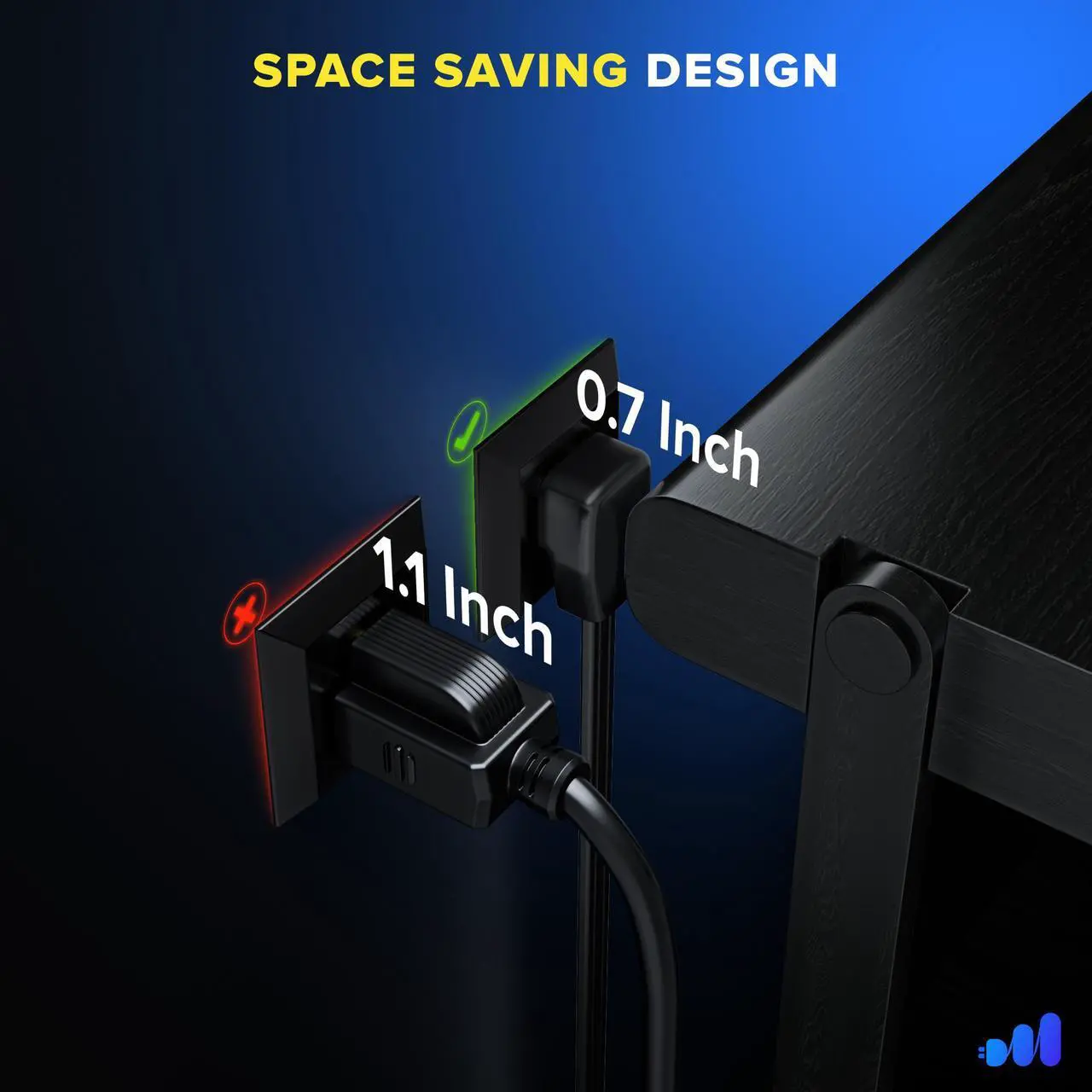 Alt view image 2 of 7 - Maximm Extension Cord Heavy Duty (50 Feet) Flat Wire 3-Prong Flat Plug, 14 AWG Power Cord - UL Certified, Black, Ideal for Home and Office Use, Appliances, Electronics, Power Tools