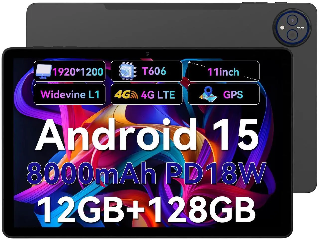 Main image of Headwolf Wpad7 2025 Newest Android 15 Tablet, 8 Core 11 Inch FHD Incell 1920 * 1200 Display Tablets, Widevine L1, 6+6GB RAM 128GB ROM 1TB Expand, 8000mAh+GMS+Gaming Tablet, 8MP Front+13MP Rear, BT5.0