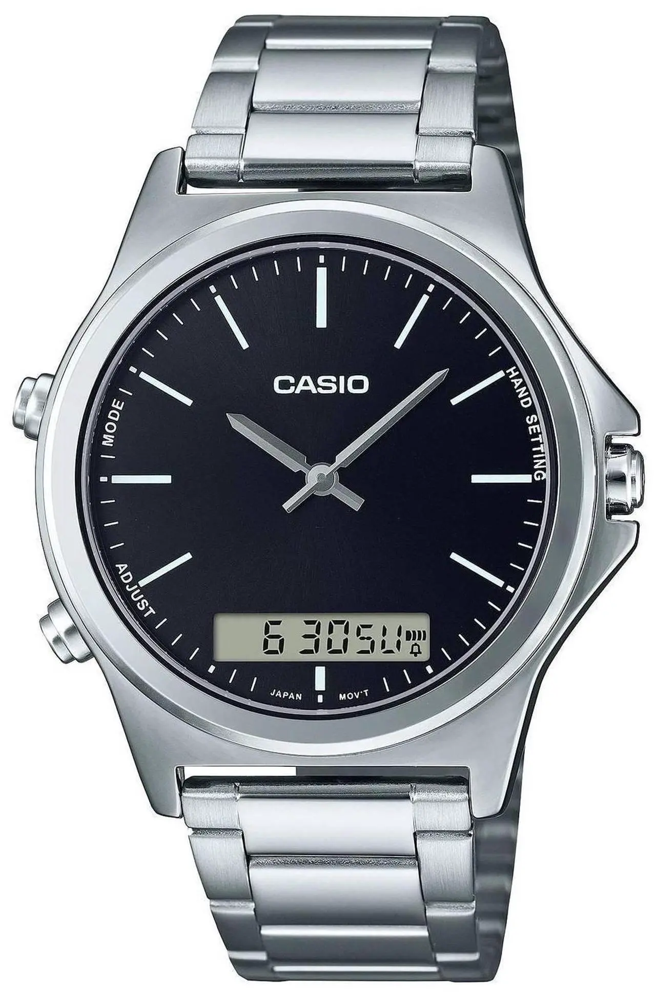 Main image of Casio Analog Digital Black Dial Stainless Steel MTP-VC01D-1E Men's Watch