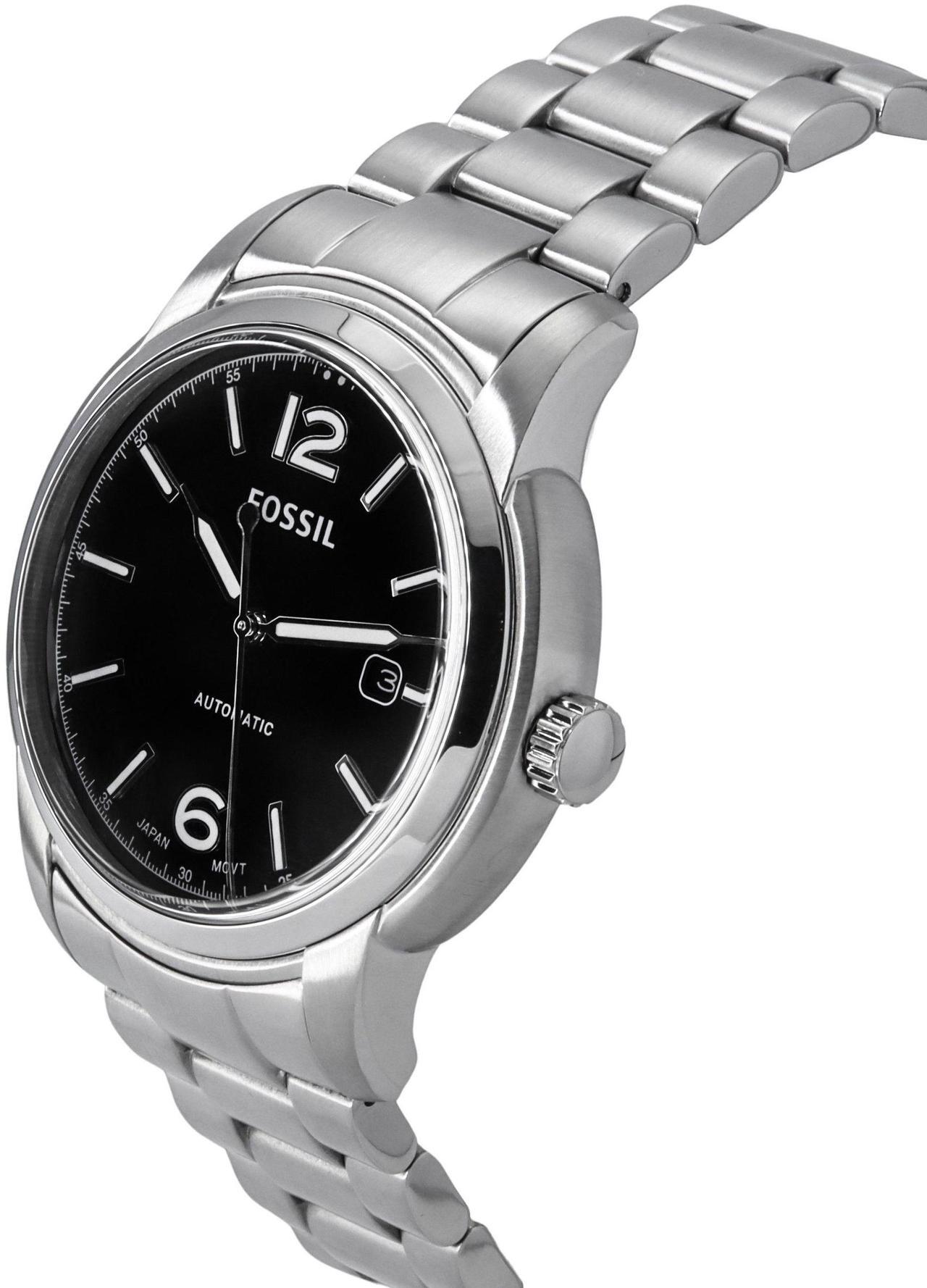 Alt view image 3 of 4 - Fossil Heritage Stainless Steel Black Dial Date Automatic ME3223 Unisex Watch