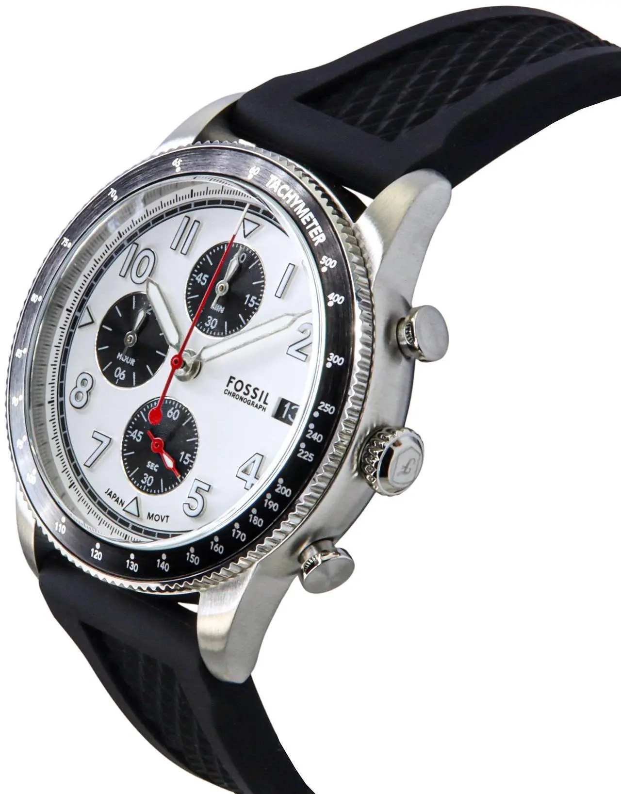 Alt view image 3 of 4 - Fossil Sport Tourer Chronograph White Dial Quartz Men's Watch FS6087