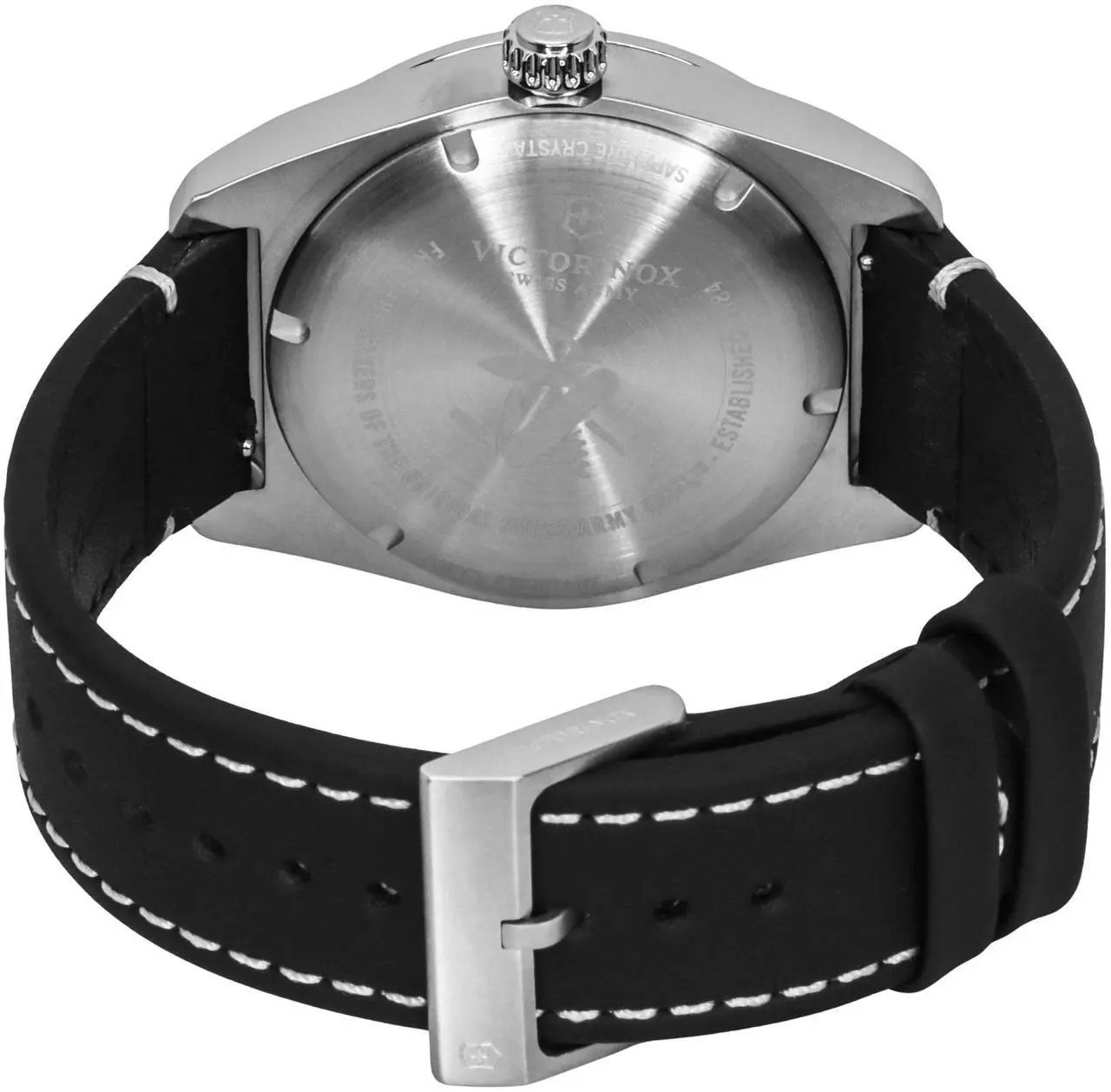 Alt view image 4 of 4 - Victorinox Swiss Army Leather Strap Black Dial Quartz 242041 100M Men's Watch