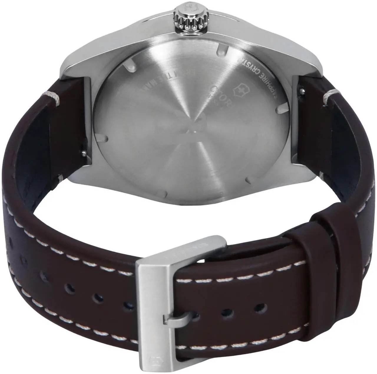 Alt view image 4 of 4 - Victorinox Swiss Army Leather Strap Blue Dial Quartz 242040 100M Men's Watch