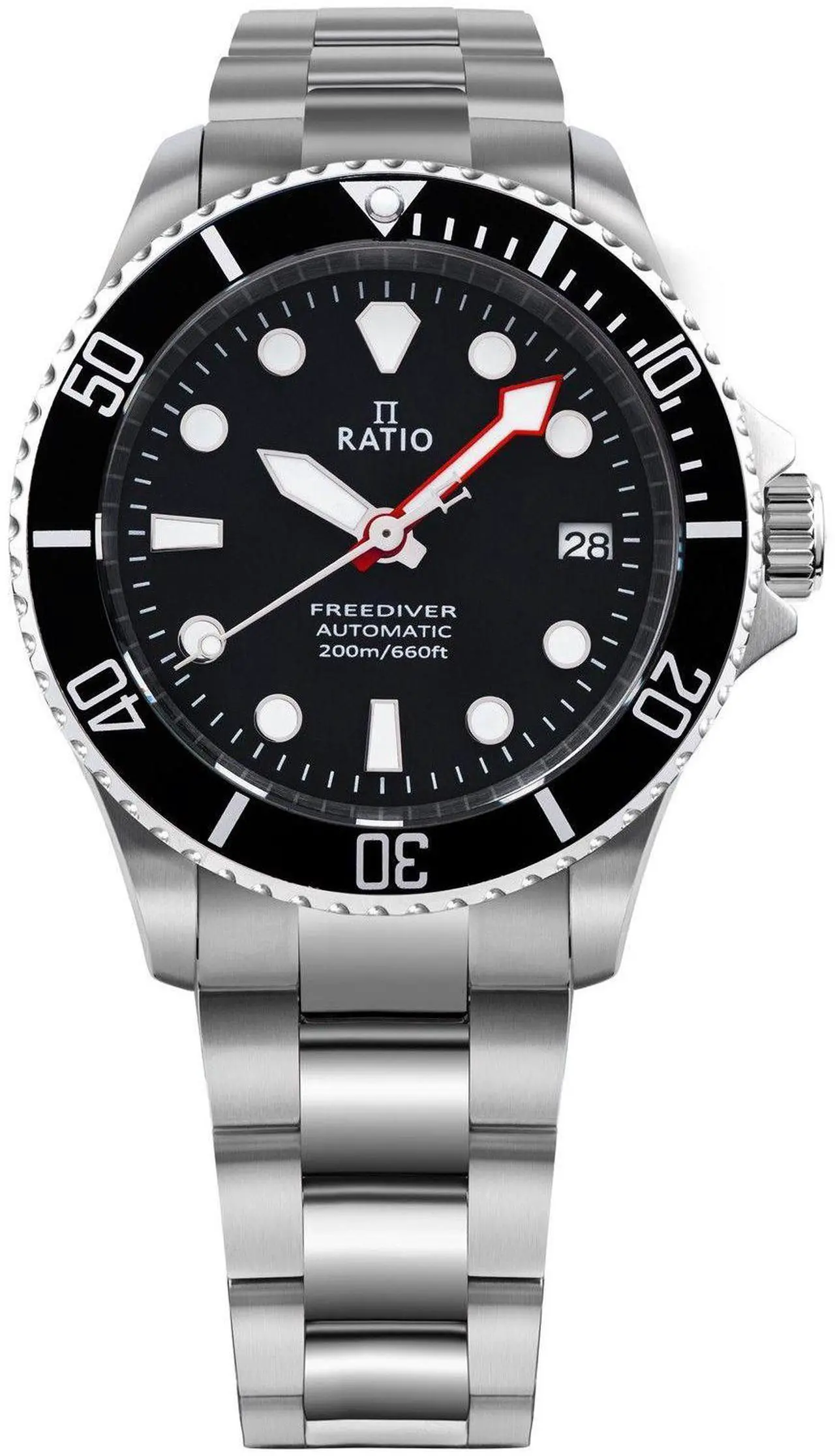 Main image of Ratio FreeDiver Sapphire Crystal Stainless Steel Black Dial Automatic RTF041 200M Mens Watch