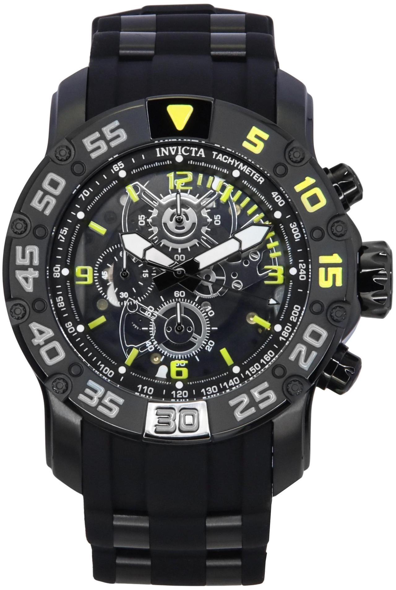 Alt view image 5 of 7 - Invicta Racing Black Skeleton Dial Quartz Sports 100M Men's Watch 48062