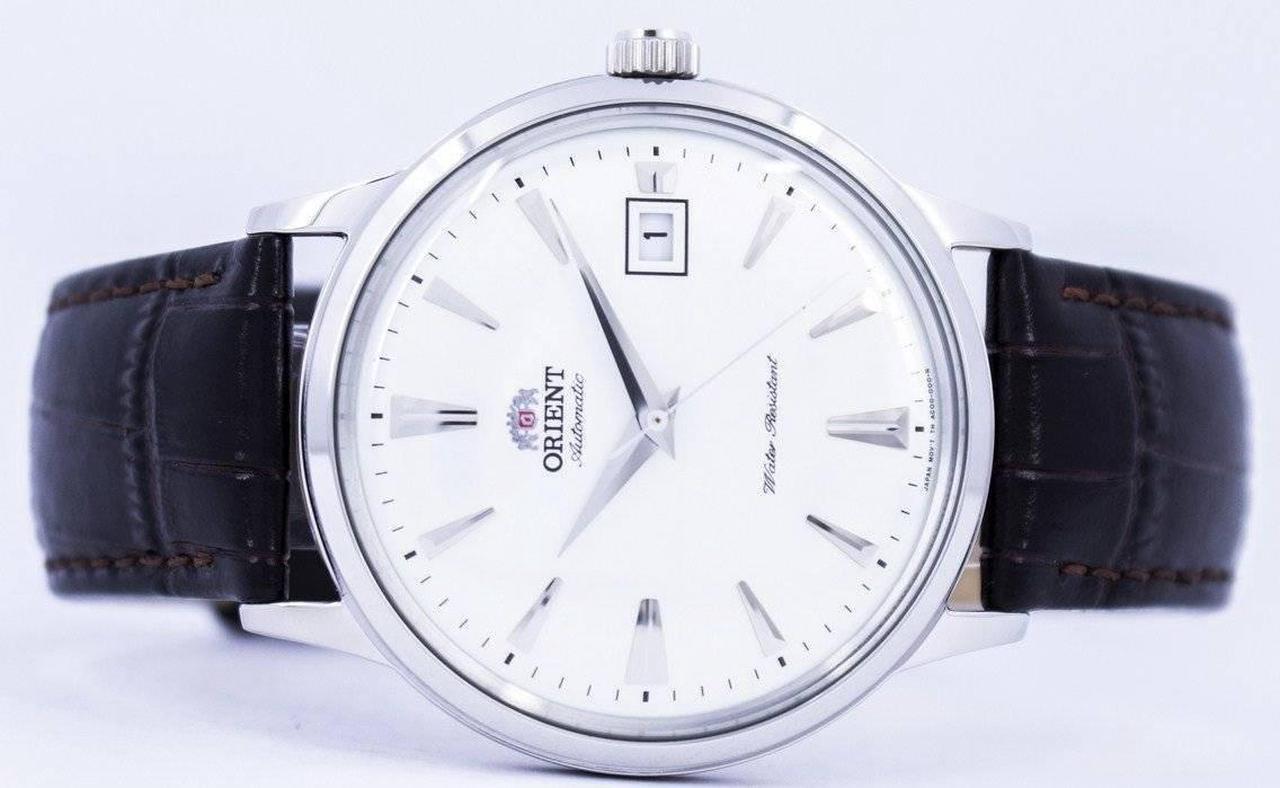 Alt view image 7 of 9 - orient men's '2nd gen. bambino ver. 1' japanese automatic stainless steel and leather dress watch, color:brown model: fac00005w0