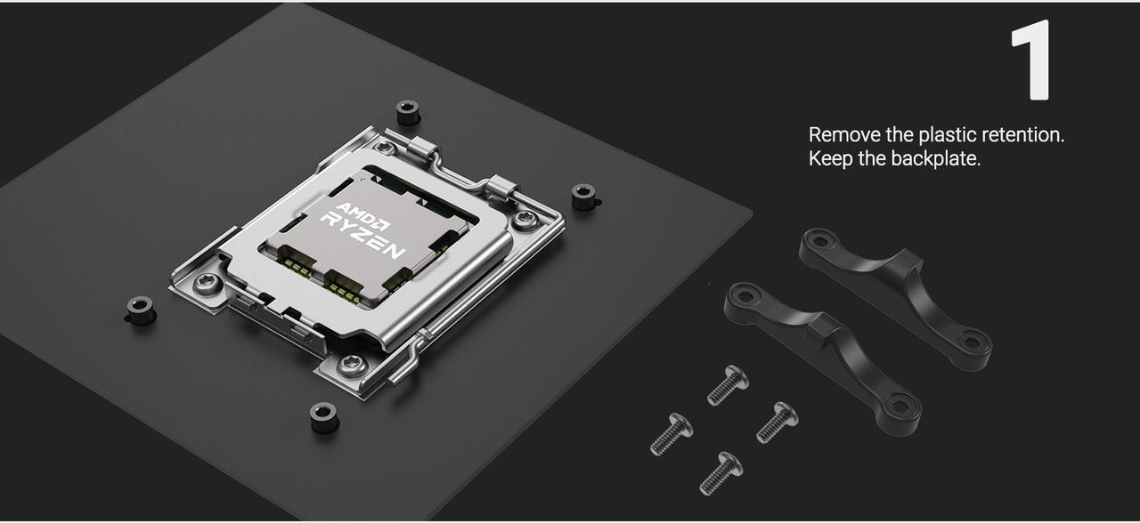 Alt view image 2 of 6 - ID-COOLING AM5/AM4 Metal Mounting Kit for ID-COOLING ZOOMFLOW/ZOOMFLOW X/AURAFLOW X/FROSTFLOW X/PINKFLOW Series for Firm Installation