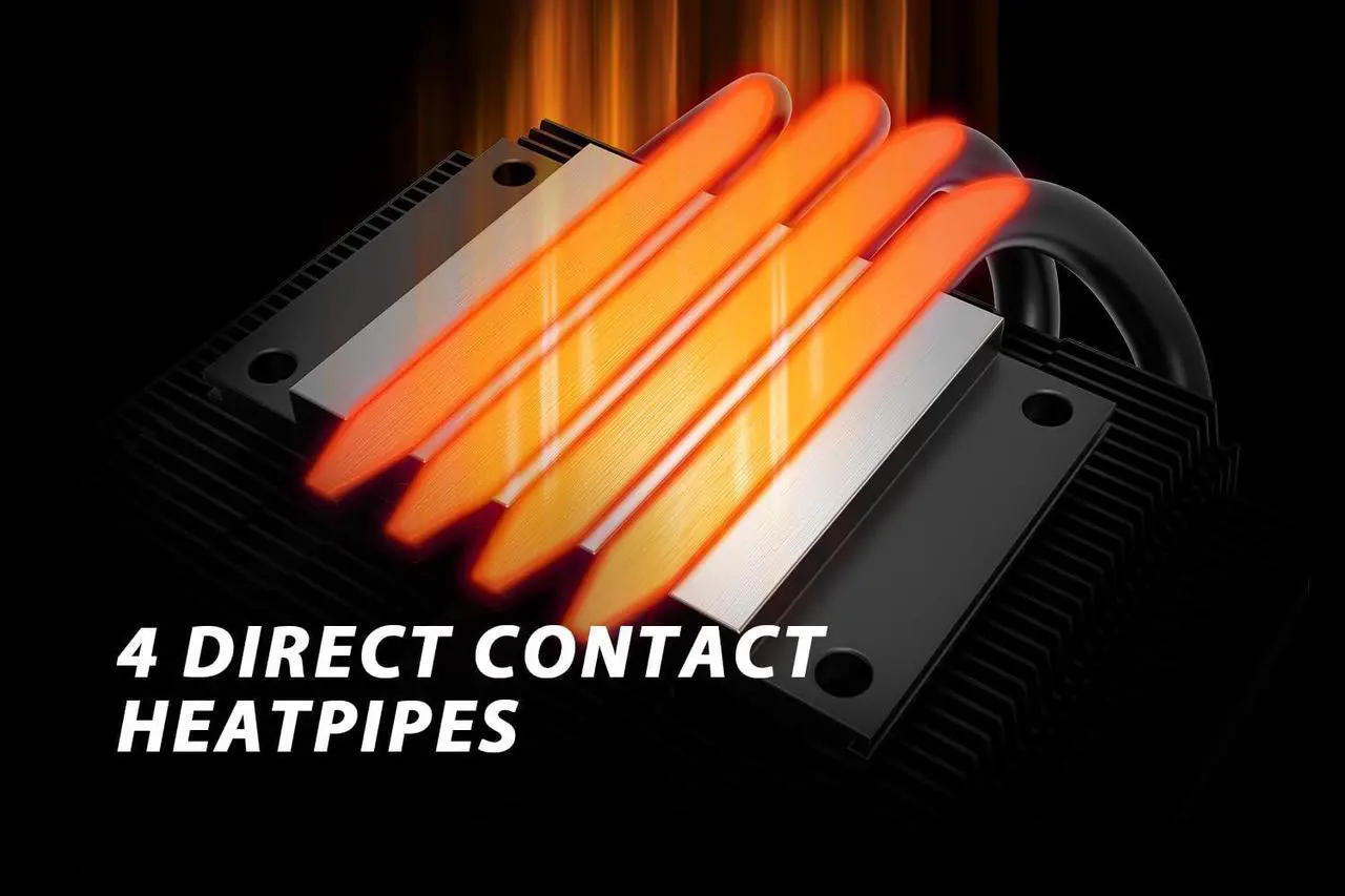 Alt view image 2 of 7 - ID-COOLING IS-40X V3 45mm Height Low Profile CPU Cooler 4 Heatpipes CPU Air Cooler with 15mm Thickness Slim Fan Support Intel LGA1700/1200/115X; AMD AM5/AM4 For Desktop