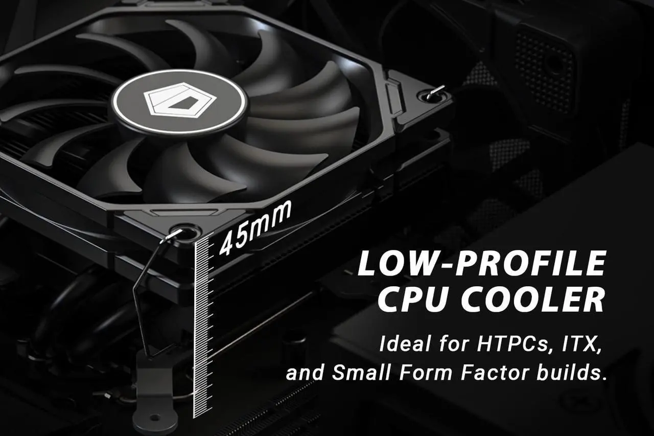 Alt view image 3 of 7 - ID-COOLING IS-40X V3 45mm Height Low Profile CPU Cooler 4 Heatpipes CPU Air Cooler with 15mm Thickness Slim Fan Support Intel LGA1700/1200/115X; AMD AM5/AM4 For Desktop