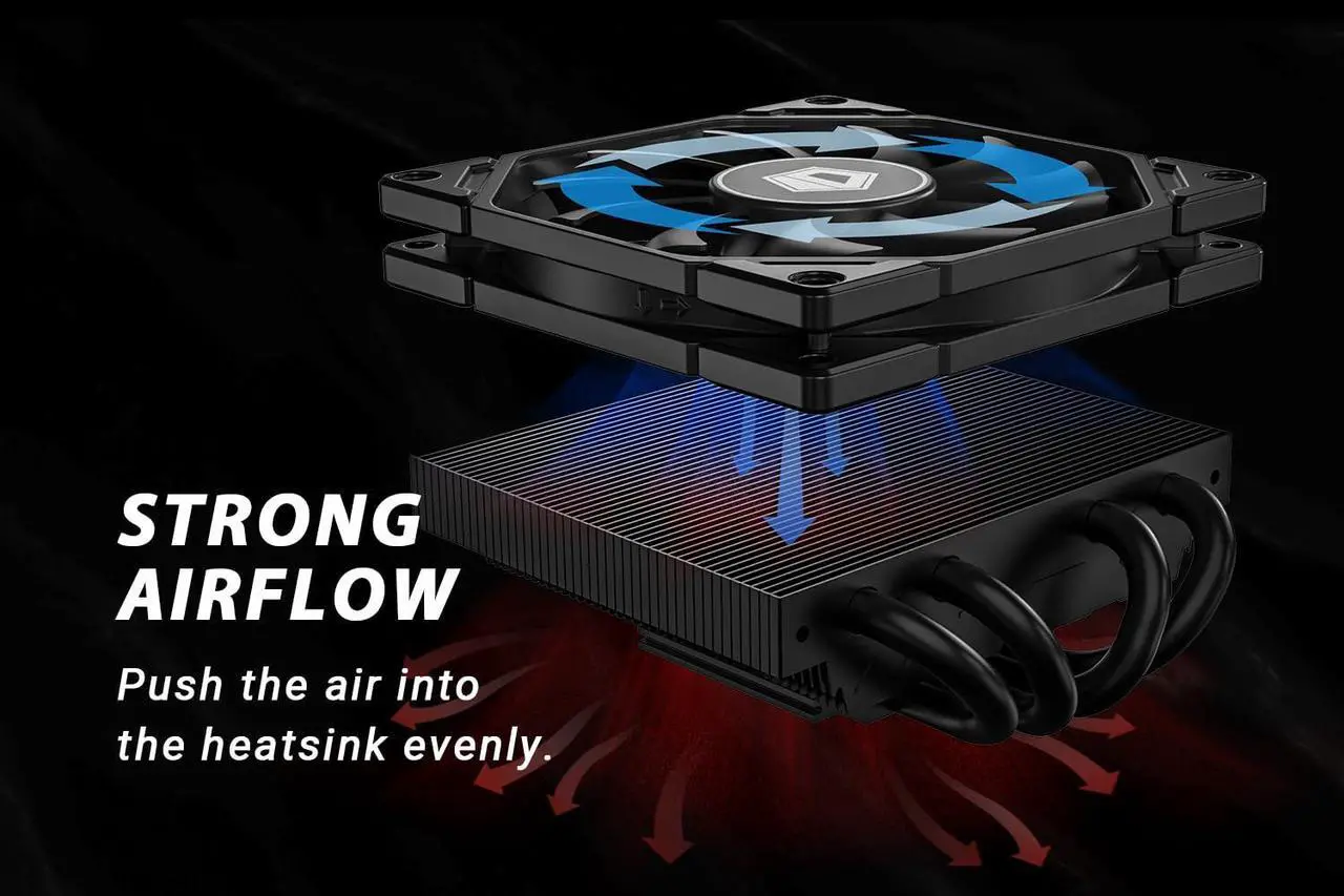 Alt view image 7 of 7 - ID-COOLING IS-40X V3 45mm Height Low Profile CPU Cooler 4 Heatpipes CPU Air Cooler with 15mm Thickness Slim Fan Support Intel LGA1700/1200/115X; AMD AM5/AM4 For Desktop