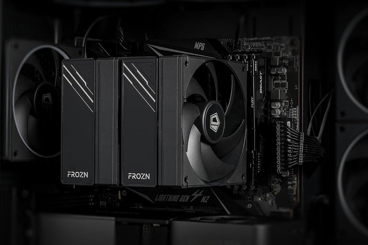 Alt view image 6 of 7 - ID-COOLING FROZN A620 Black - 6.1" Height Black Dual-Tower Air CPU Cooler, 6×6mm Heatpipes, Dual 120x120x25mm FDB Fans, TDP 270W, Intel LGA1700/1851/1200/115X; AMD AM4/AM5 (154mm in Height)
