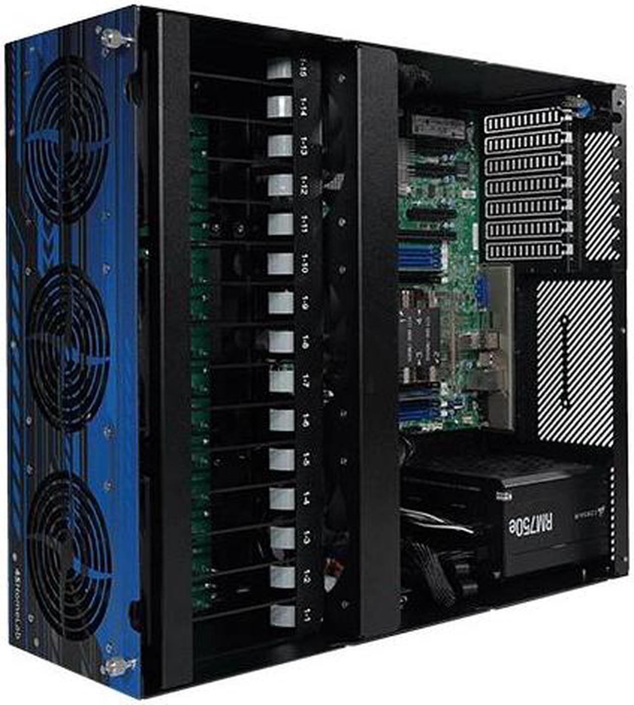 45Drives - 45HomeLab HL15 - 15Hot-Swap Drive Bays - Corsair 750 Power supply - CPU - Xeon Silver 4216, 16 Cores / 32 Threads - Memory - 128GB  (Premium Server) Black