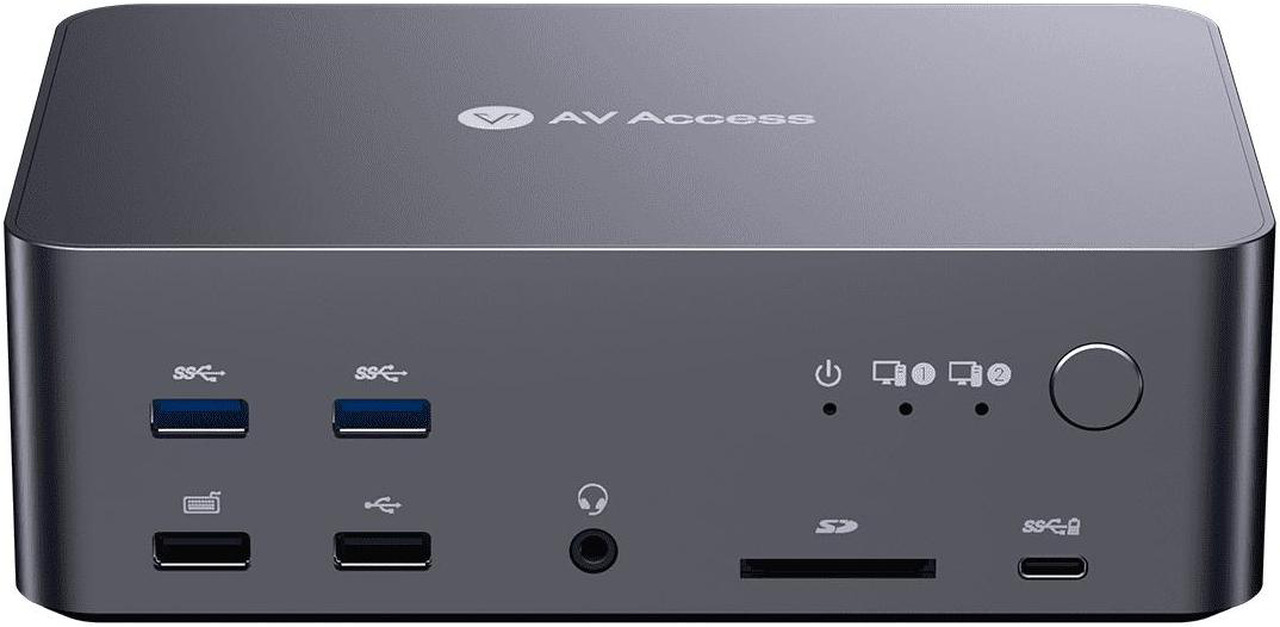 v AV Access iDock D23 8K KVM Switch Docking Station for 2 Computers PCs ...