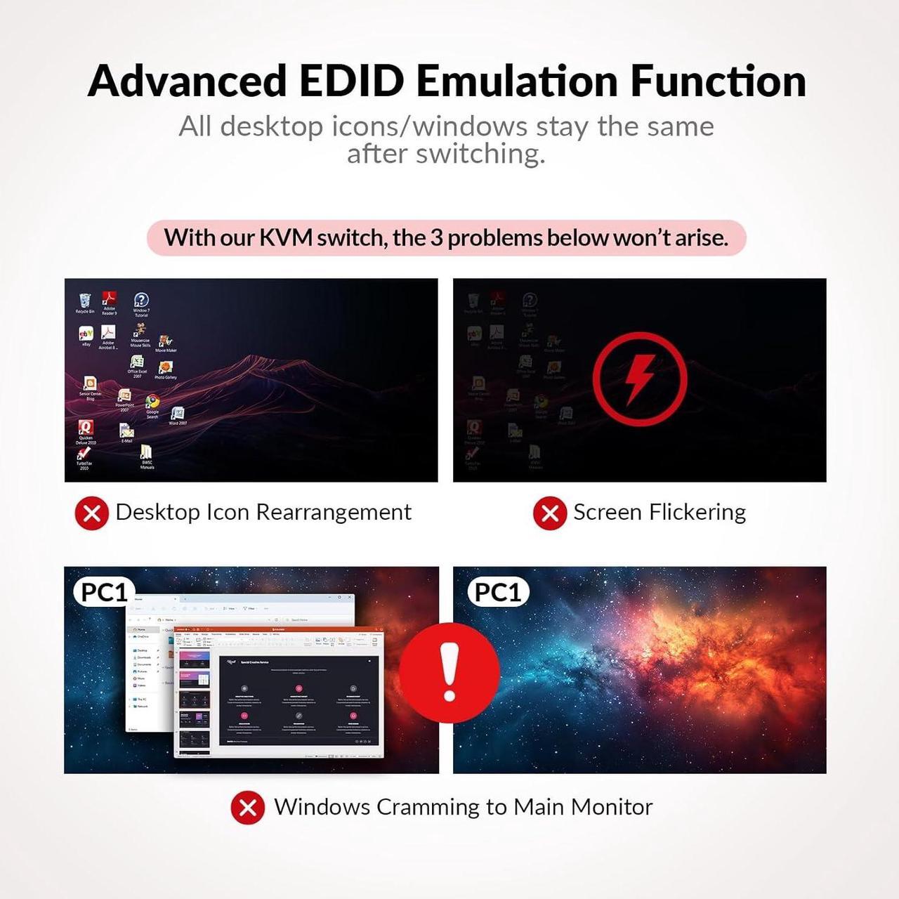 Alt view image 6 of 7 - v AV Access iDock C20 USB-C KVM Switch Docking Station for 2 Laptops, 4K Dual Monitor, EDID Emulation, 1G Ethernet