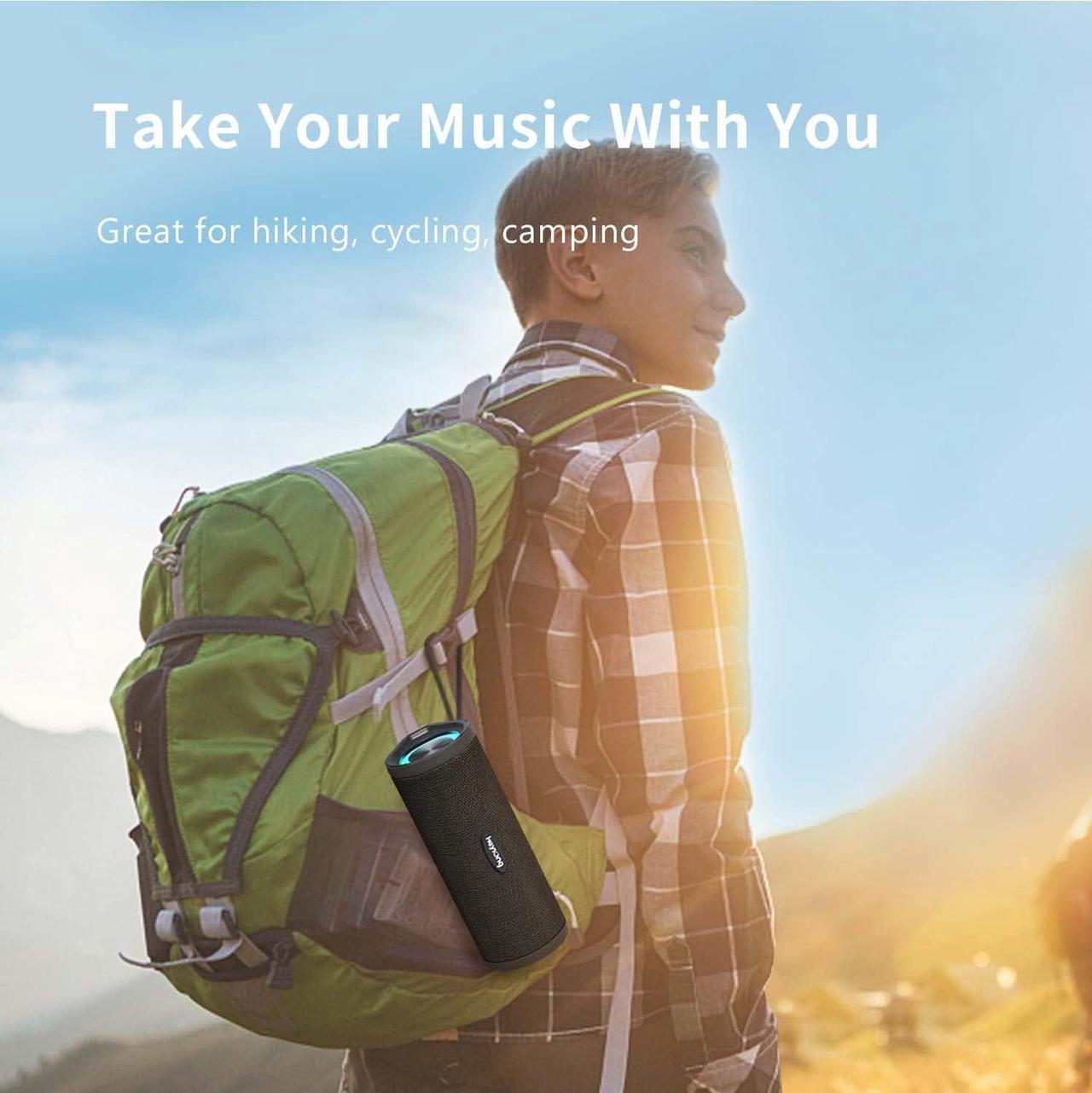 Alt view image 3 of 7 - HEYSONG Portable Bluetooth Speaker, Waterproof Wireless Speakers, IPX7 Waterproof, 40H Playtime, TF Card, Loud Stereo Sound for Beach, Boat, Pool, Camping, Bike, Shower, Gifts for Men