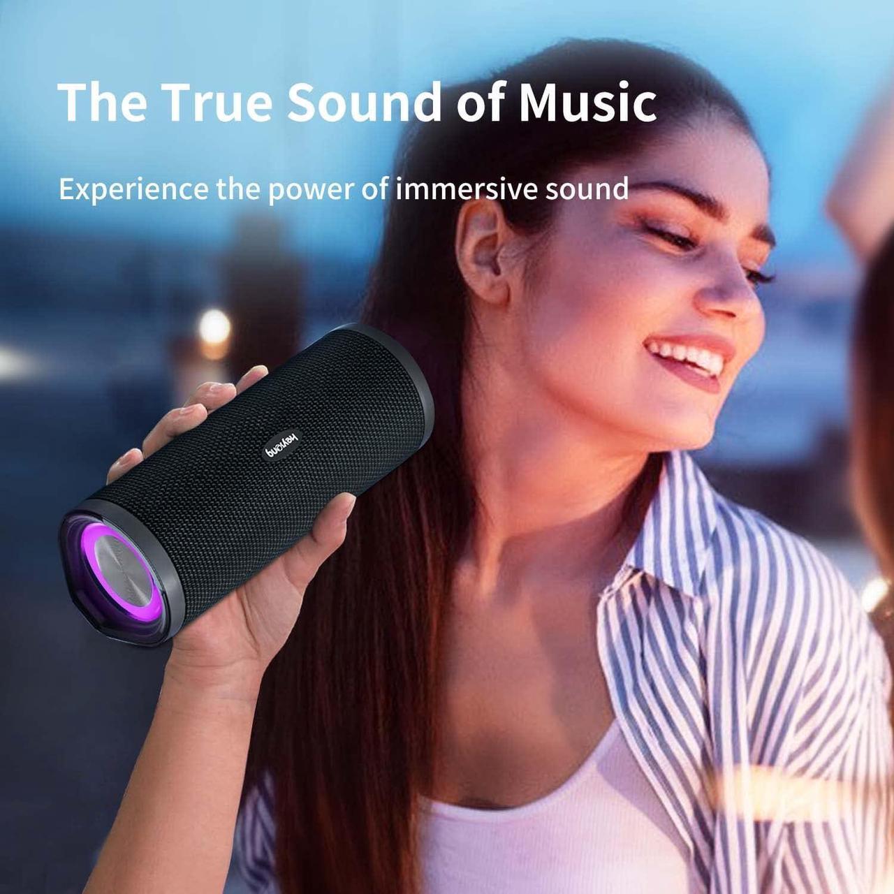 Alt view image 5 of 7 - HEYSONG Portable Bluetooth Speaker, Waterproof Wireless Speakers, IPX7 Waterproof, 40H Playtime, TF Card, Loud Stereo Sound for Beach, Boat, Pool, Camping, Bike, Shower, Gifts for Men