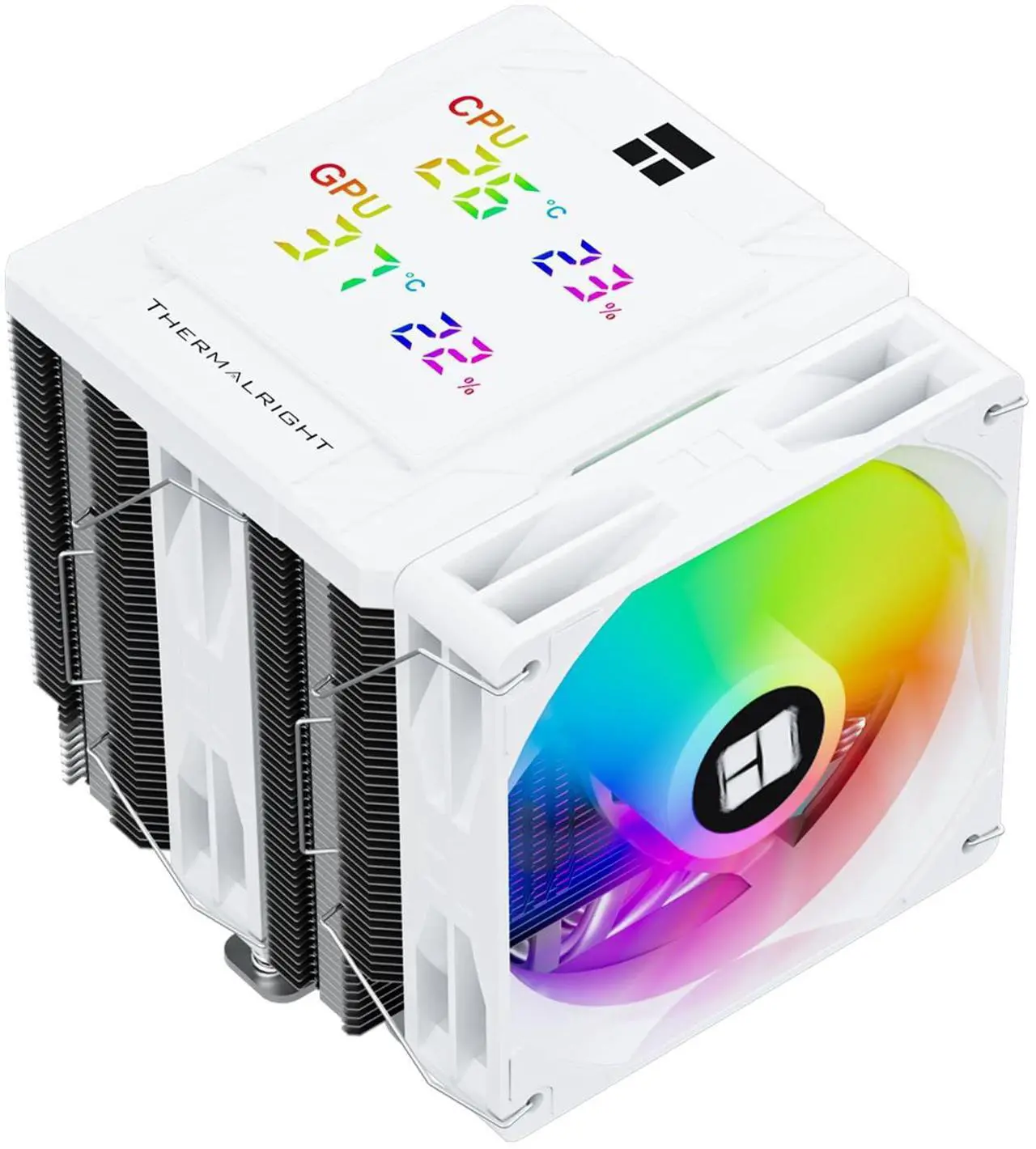 Main image of Thermalright Peerless Assassin 120 Digital ARGB White CPU Air Cooler -Temperature Display | 6 Heat Pipes | 1850RPM PWM 120mm Fans, for Intel 1851/1700, AMD AM4/AM5