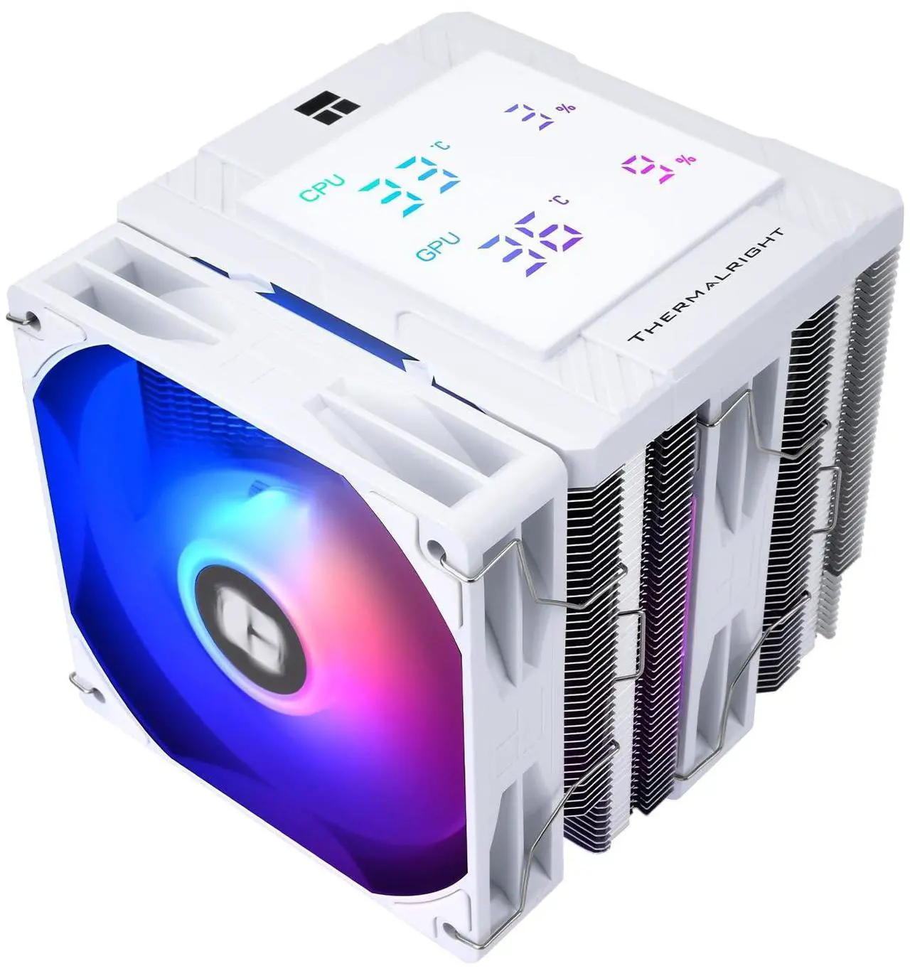 Alt view image 3 of 7 - Thermalright Peerless Assassin 120 Digital ARGB White CPU Air Cooler -Temperature Display | 6 Heat Pipes | 1850RPM PWM 120mm Fans, for Intel 1851/1700, AMD AM4/AM5
