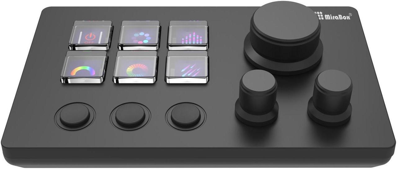 Alt view image 7 of 7 - iHTP LCD Shortcut Stream Controller, 6 macro keys, trigger actions in apps and software like OBS, Twitch, YouTube and more, works with Mac and PC Black N3