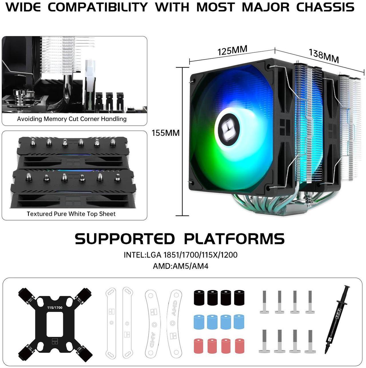 Alt view image 7 of 7 - Thermalright Peerless Assassin 120 SE ARGB V2 CPU Air Cooler - 6 Heat Pipes AGHP GEN 5.0 Technology | 1850RPM PWM 120mm Fans, for Intel 1851/1700/115X/1200, AMD AM4/AM5 Black