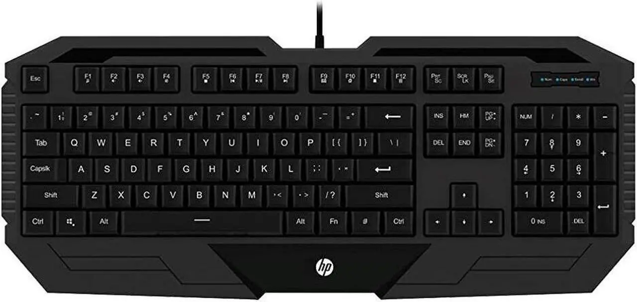 Main image of HP K130 Wired Gaming Keyboard, Membrane, Height adjustment, LED lightning, USB wired, Full-Size, 4 keyboard indicator lights, 10 million clicks