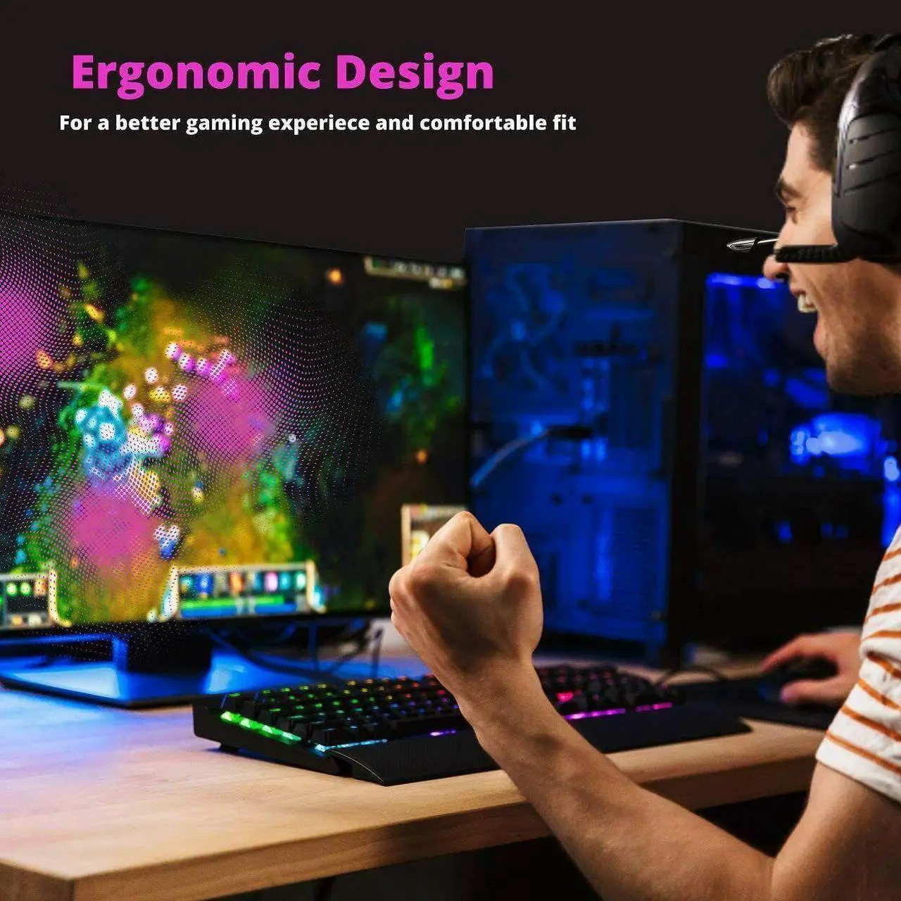 Alt view image 6 of 7 - HP M270 Gaming Mouse, 4 DPI settings, 6 buttons, Optical sensor, USB wired, LED lightning, Ergonomic design, USB wired, (BLACK/GUN METAL)