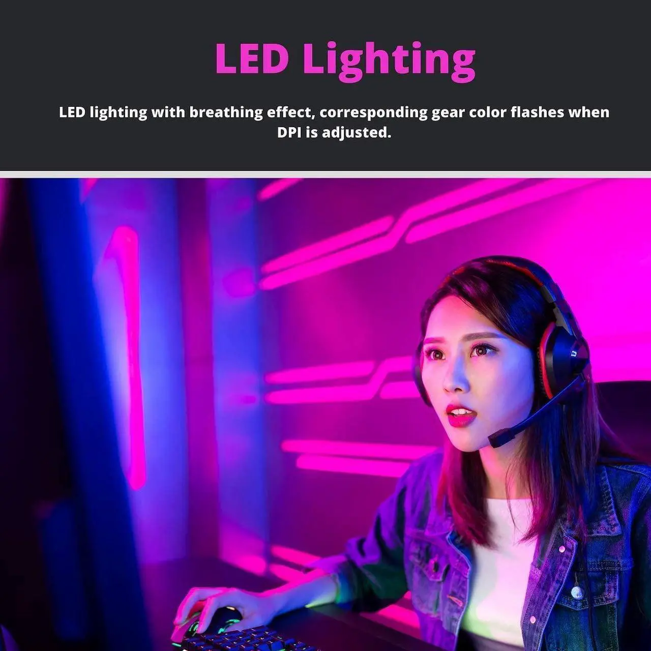 Alt view image 7 of 7 - HP M270 Gaming Mouse, 4 DPI settings, 6 buttons, Optical sensor, USB wired, LED lightning, Ergonomic design, USB wired, (BLACK/GUN METAL)